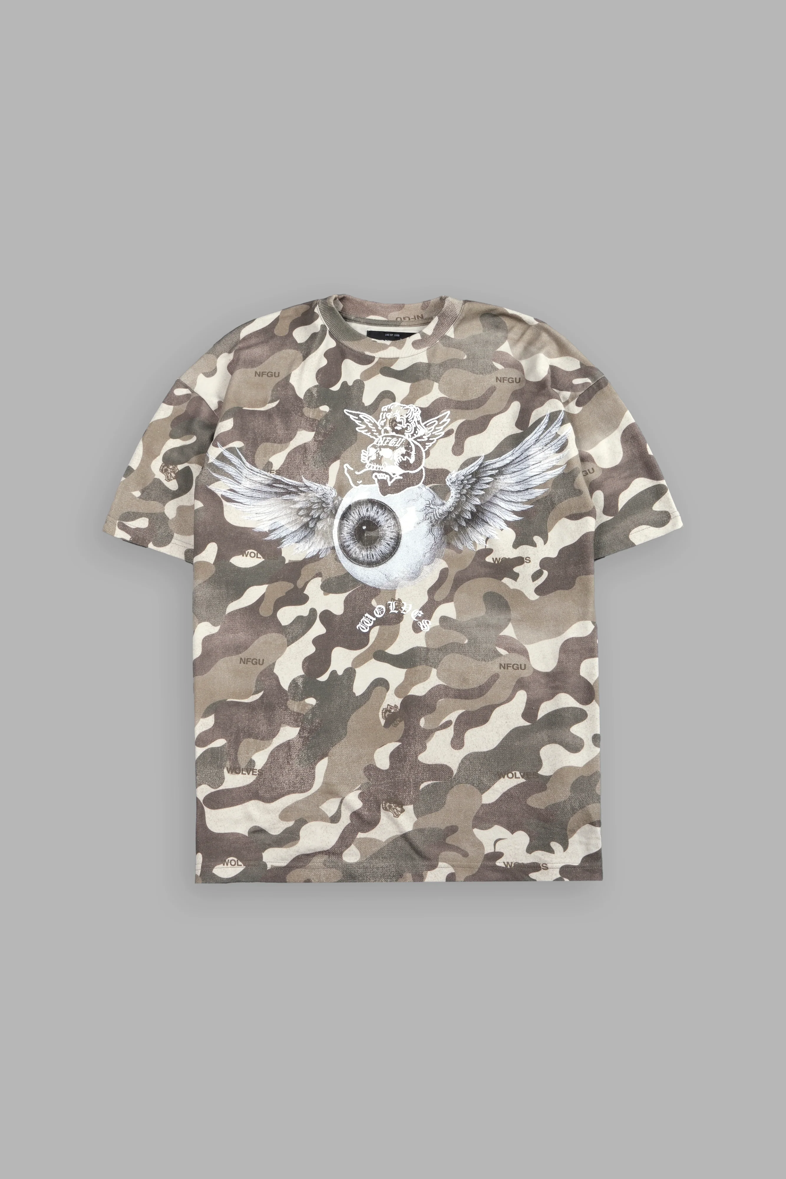 Flight Club V2 Premium Oversized Tee in Dsvd Green Camo - Image 2