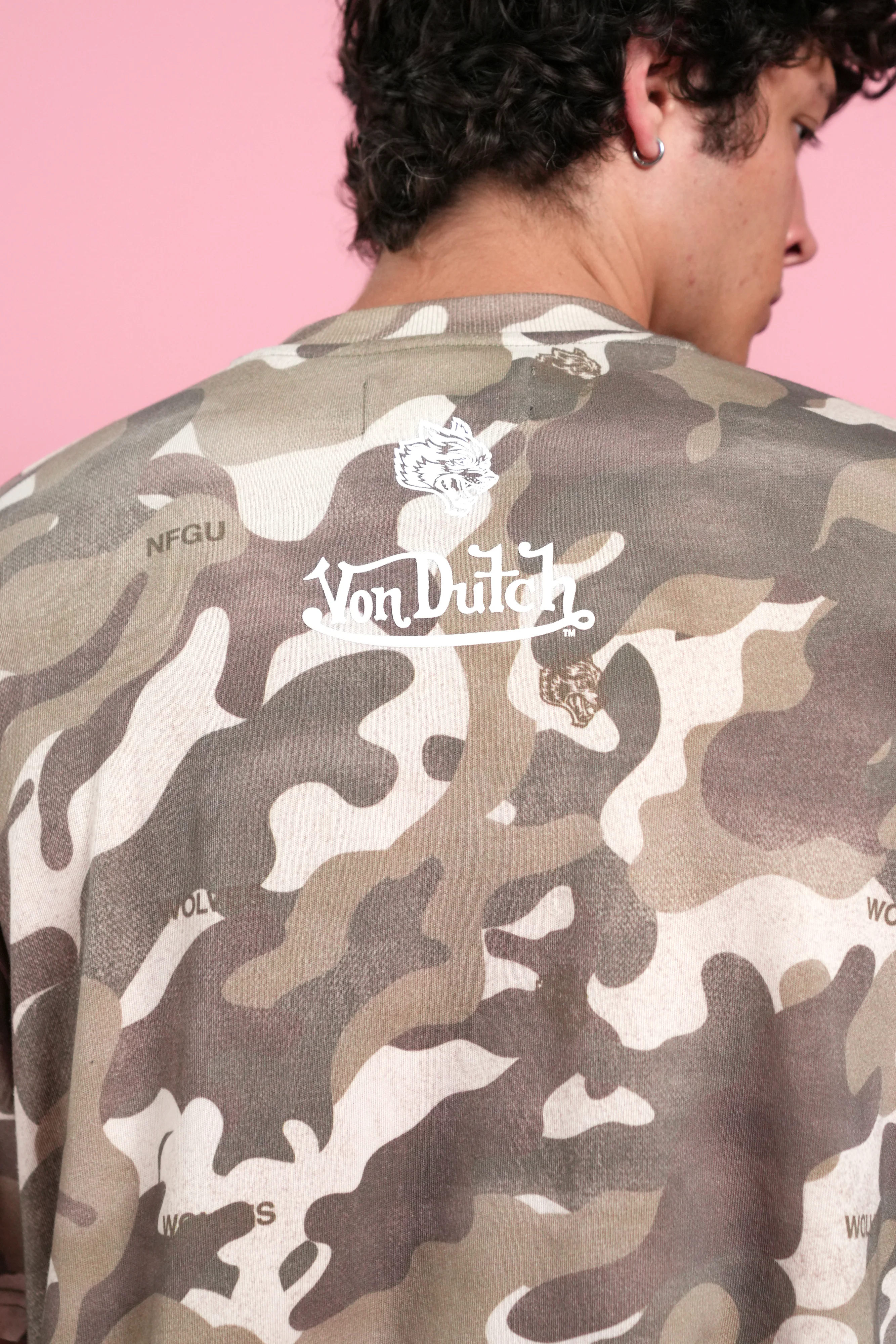 Flight Club V2 Premium Oversized Tee in Dsvd Green Camo - Image 9