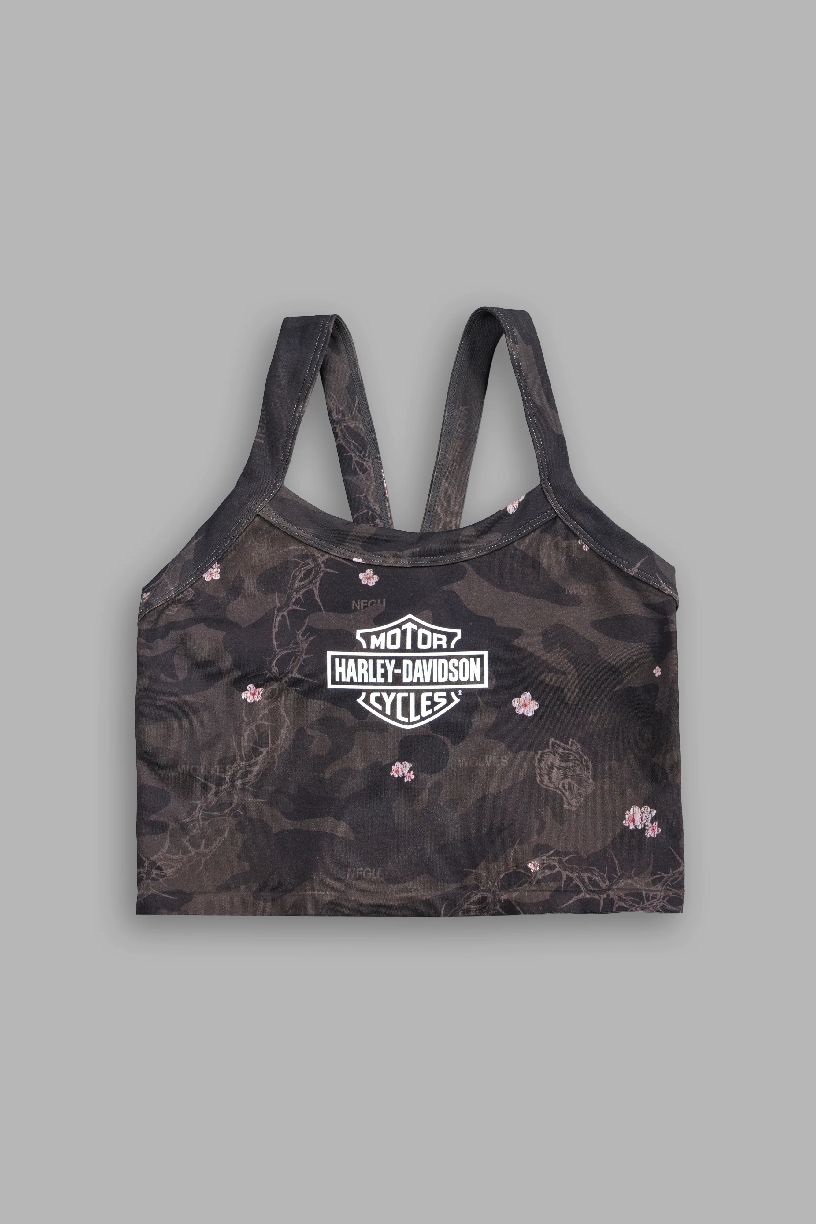 H-D Wolves Hannah Soft Seamless Tank in Warrior in a Garden Black Camo - Image 8