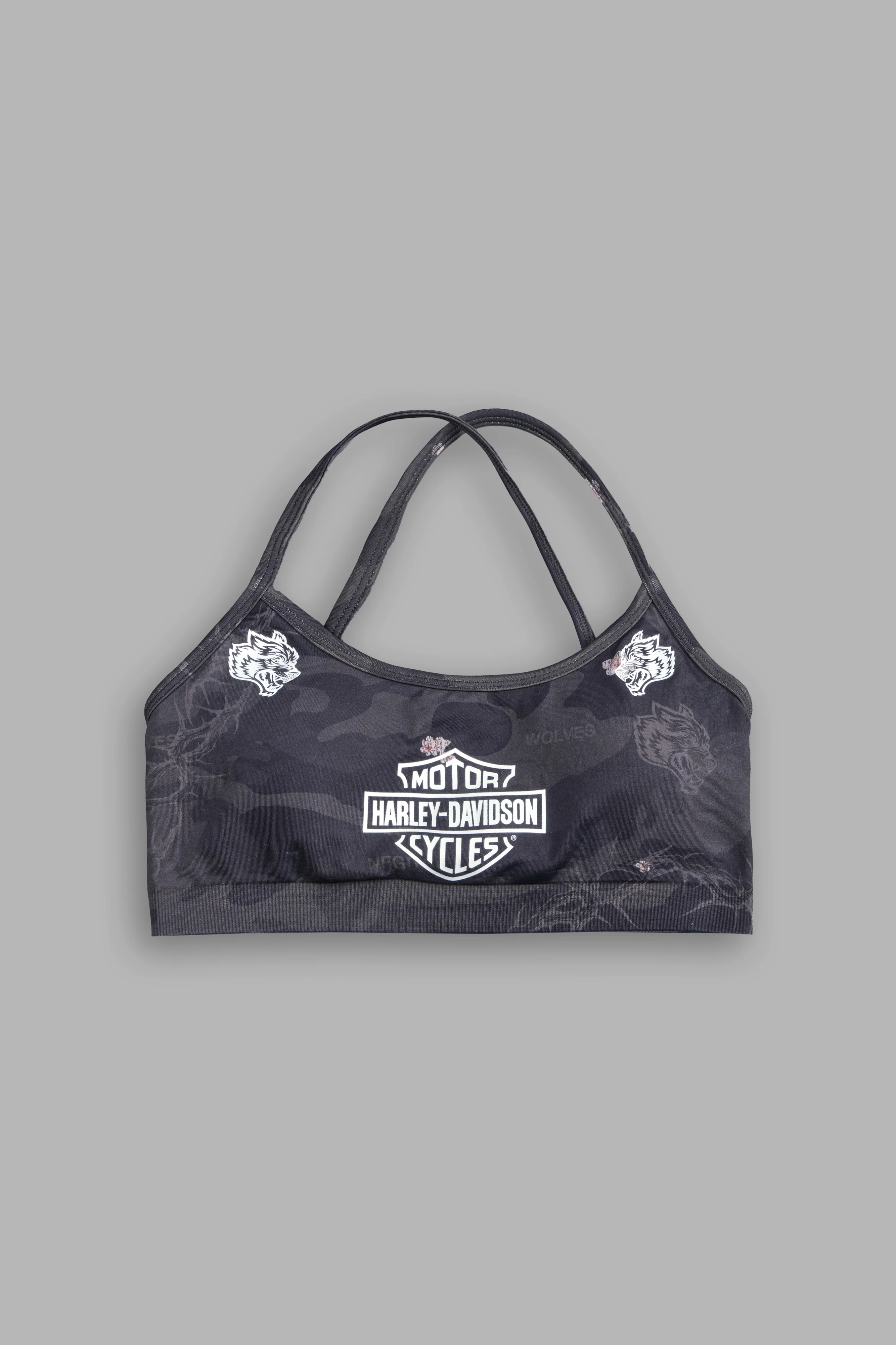 H-D Wolves Layla Soft Seamless Bra in Warrior In A Garden Black Camo - Image 7