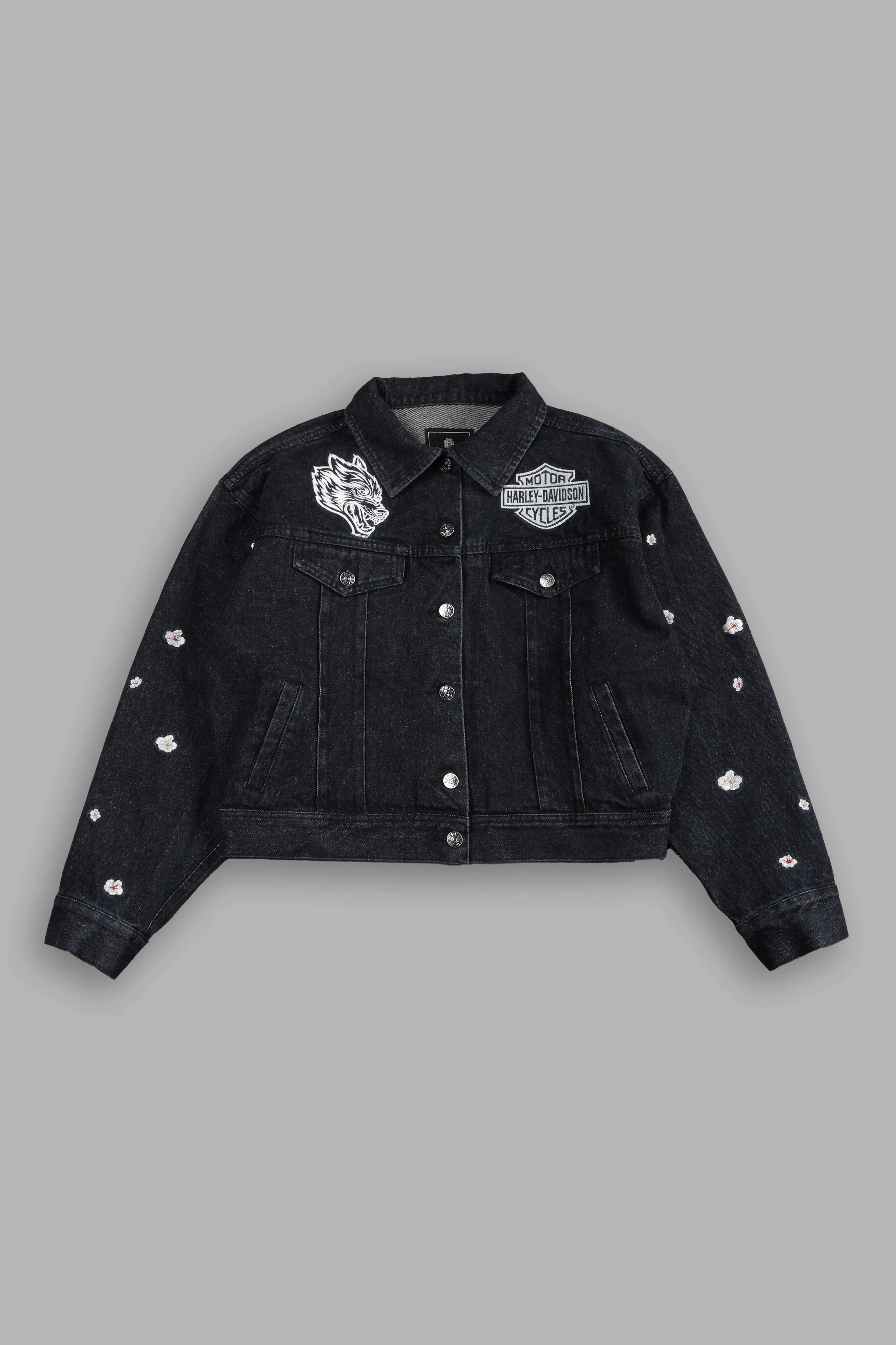 Harley-Davidson Wolves She American Denim Jacket in Black - Image 9