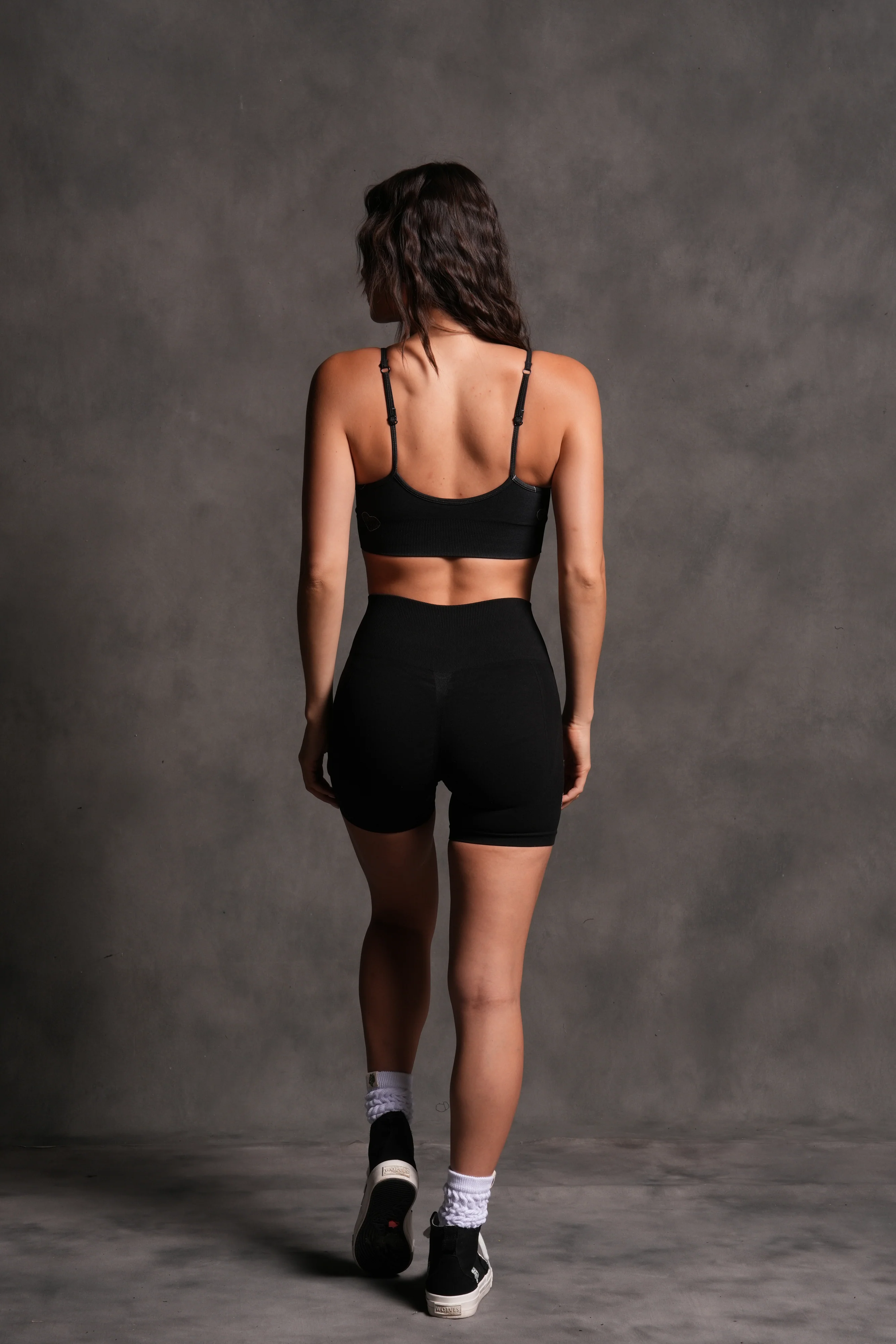 Her Energy "Everson" Seamless Sports Bra in Heart Candy Black - Image 4