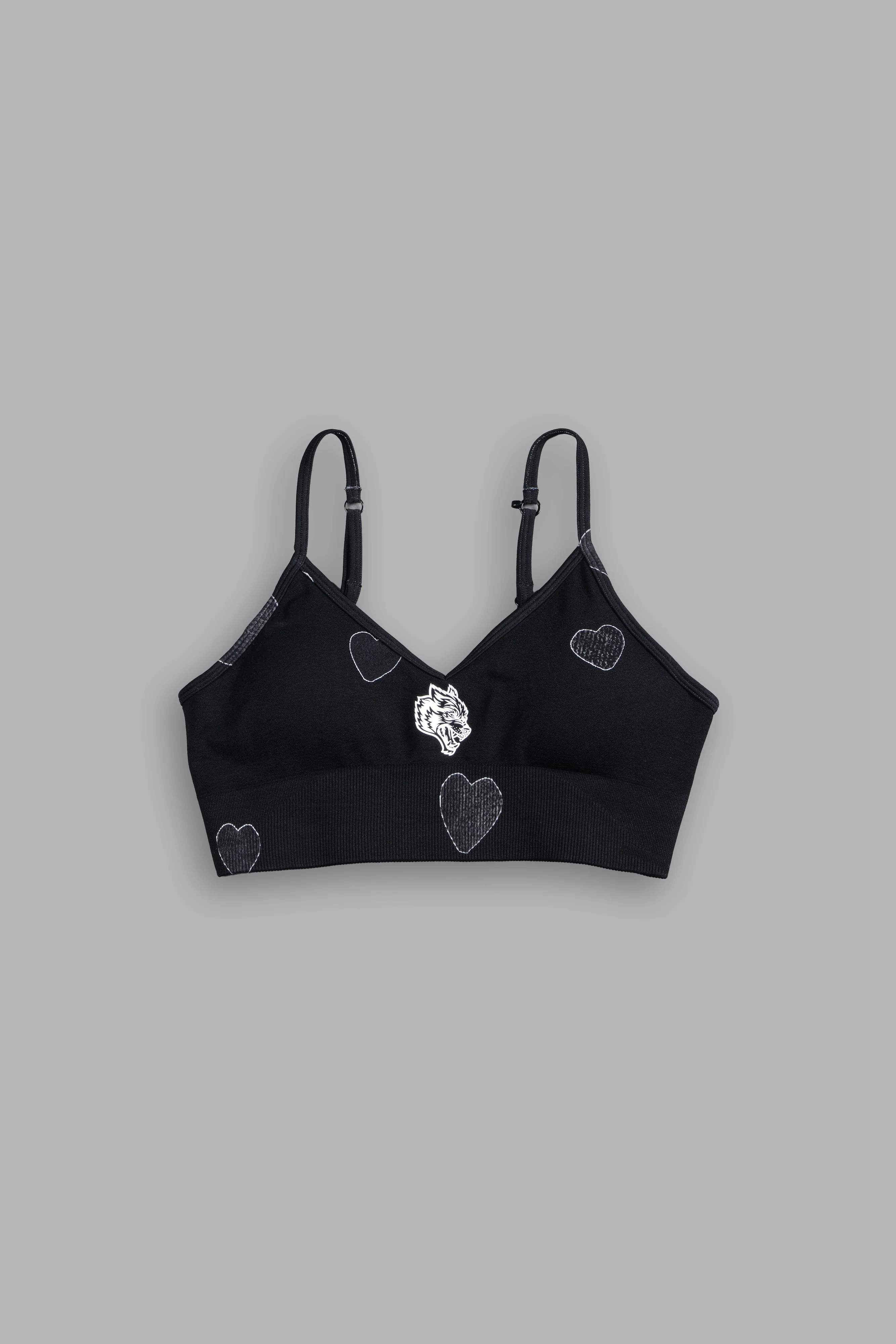 Her Energy "Everson" Seamless Sports Bra in Heart Candy Black - Image 5