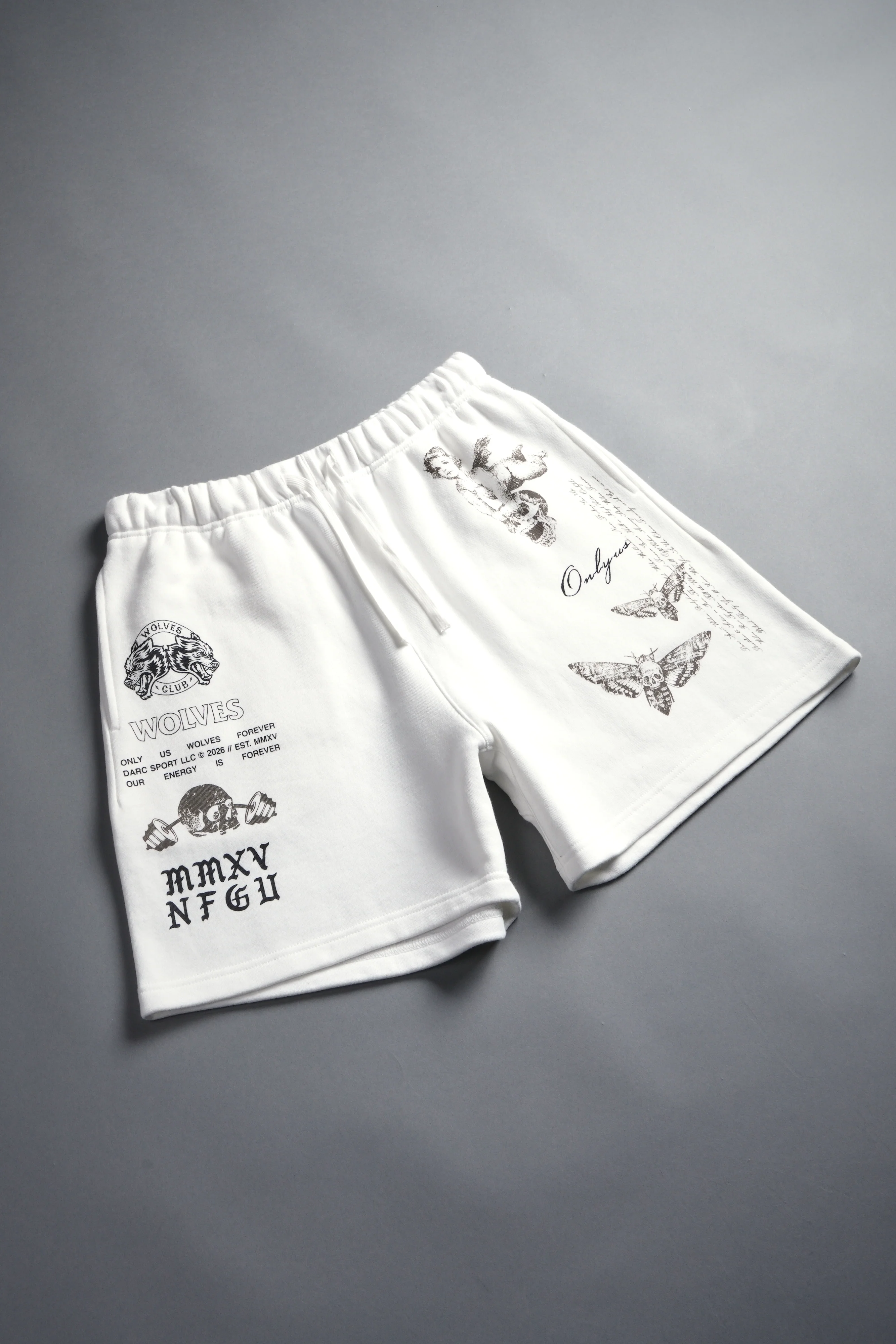 Hollow Virtue Post Lounge Sweat Shorts in Cream - Image 6
