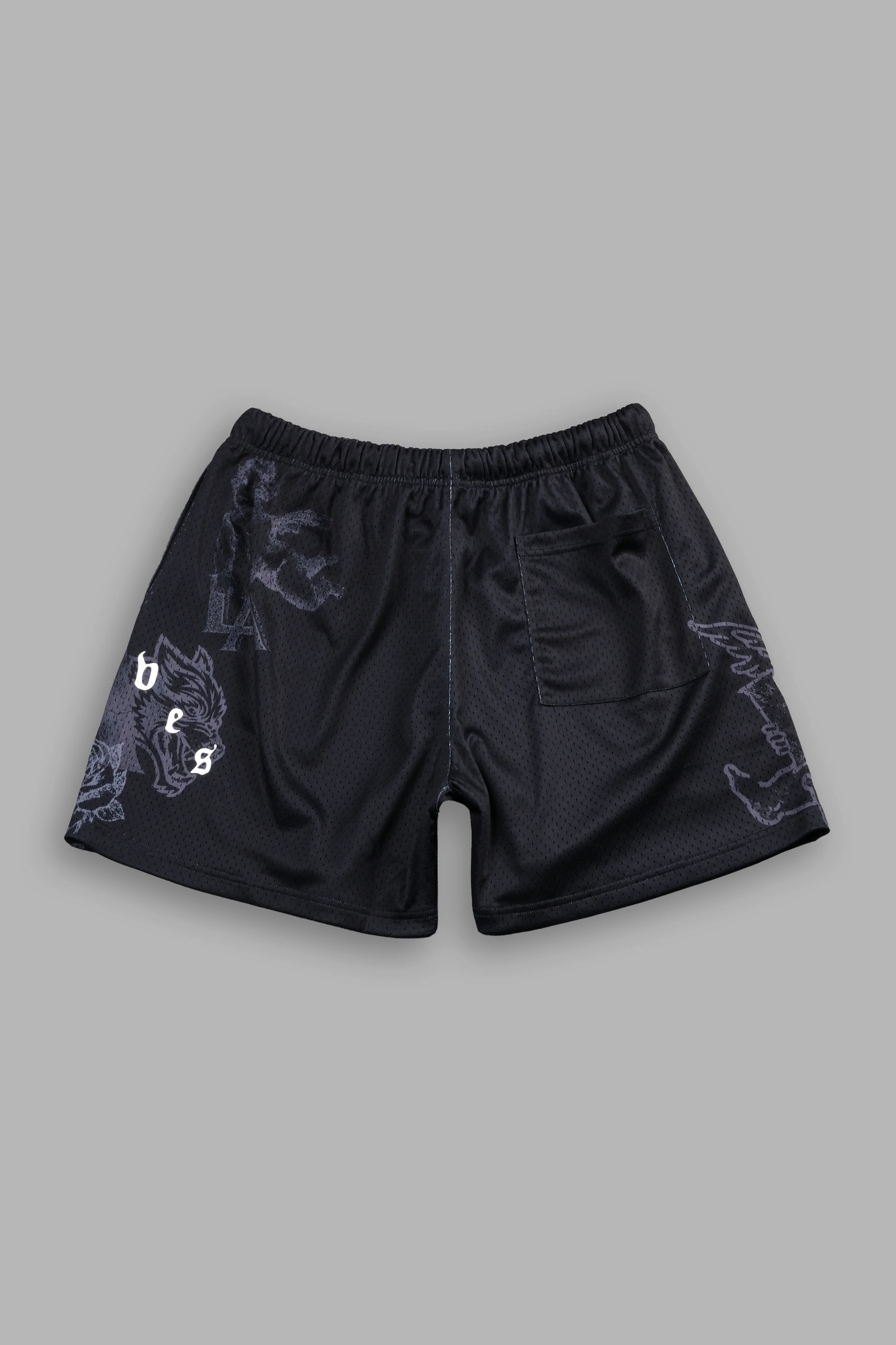 Homage To La Mesh Shorts in Black - Image 2