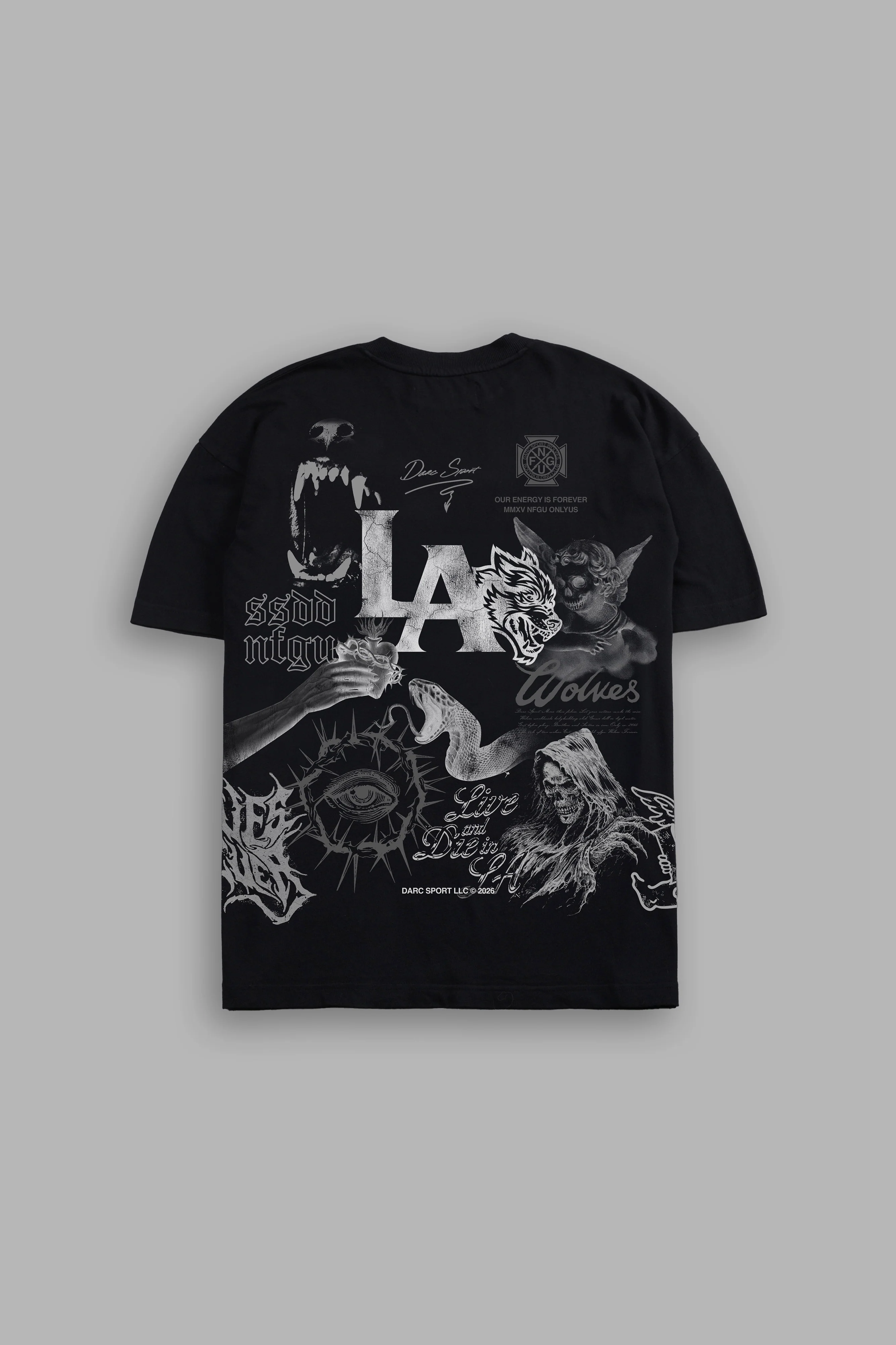 Homage to LA Premium Oversized Tee in Black - Image 2
