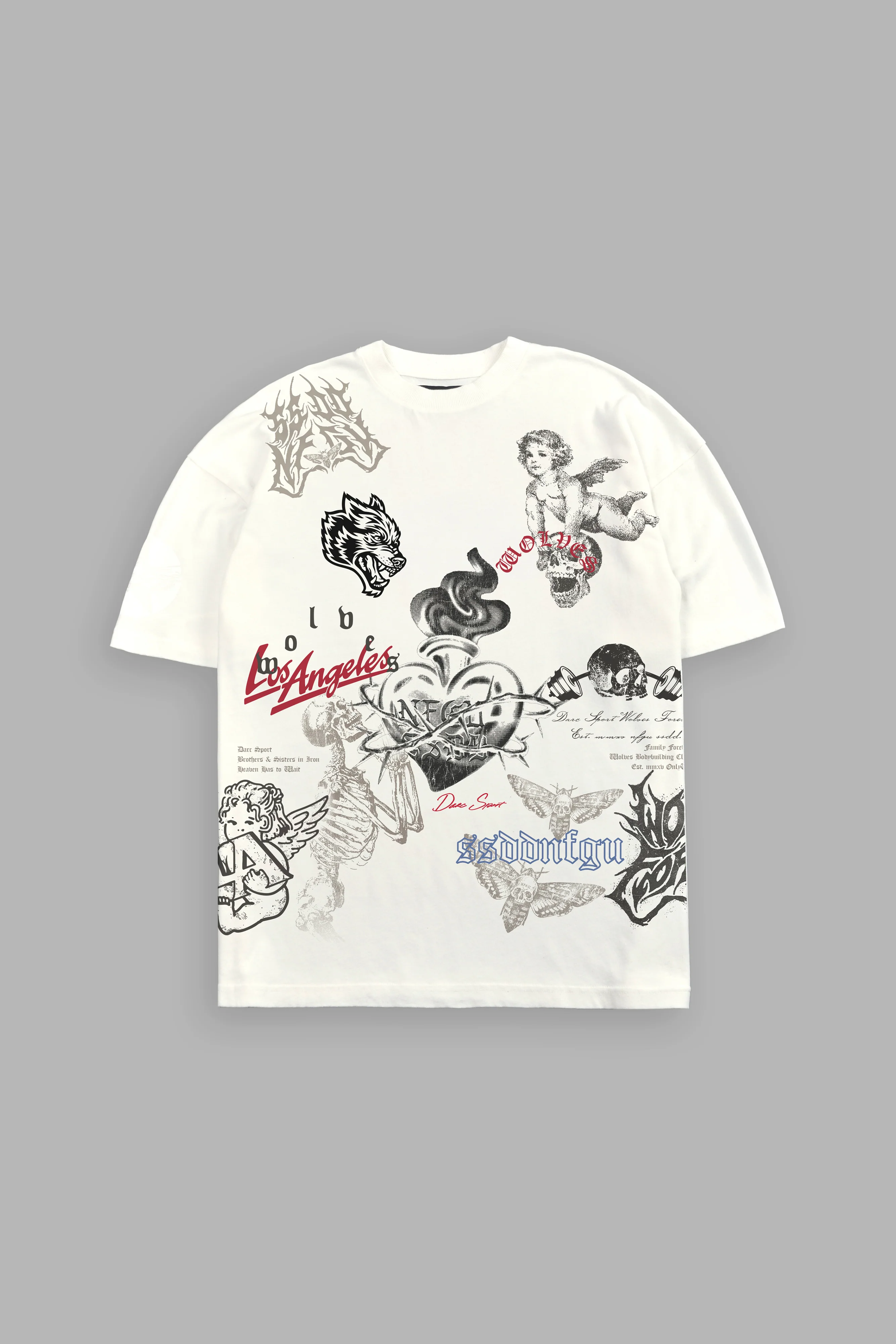 Homage to LA Premium Oversized Tee in Cream