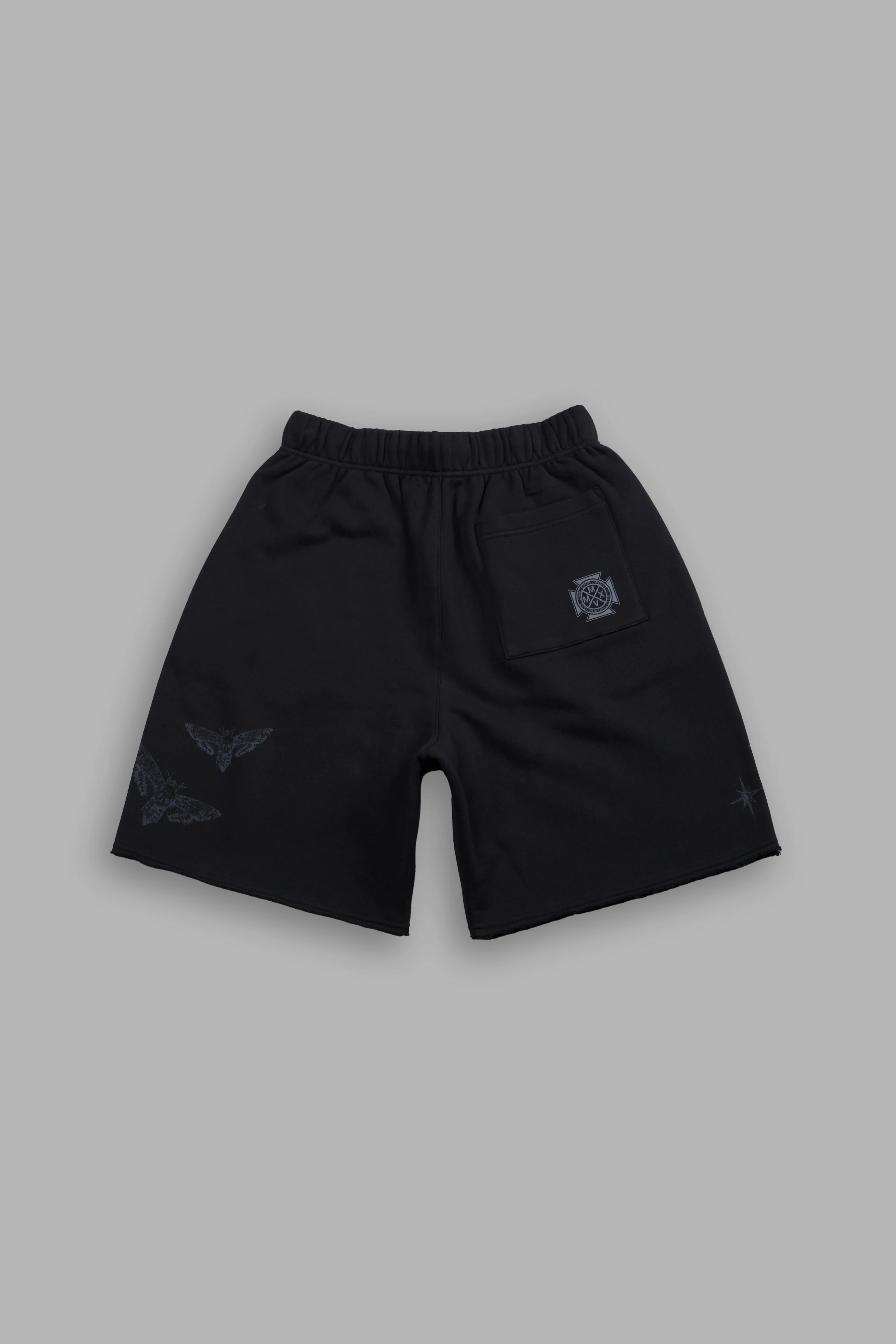 Homage To La Raw Hem Oversized Post Lounge Sweat Shorts in Black - Image 3