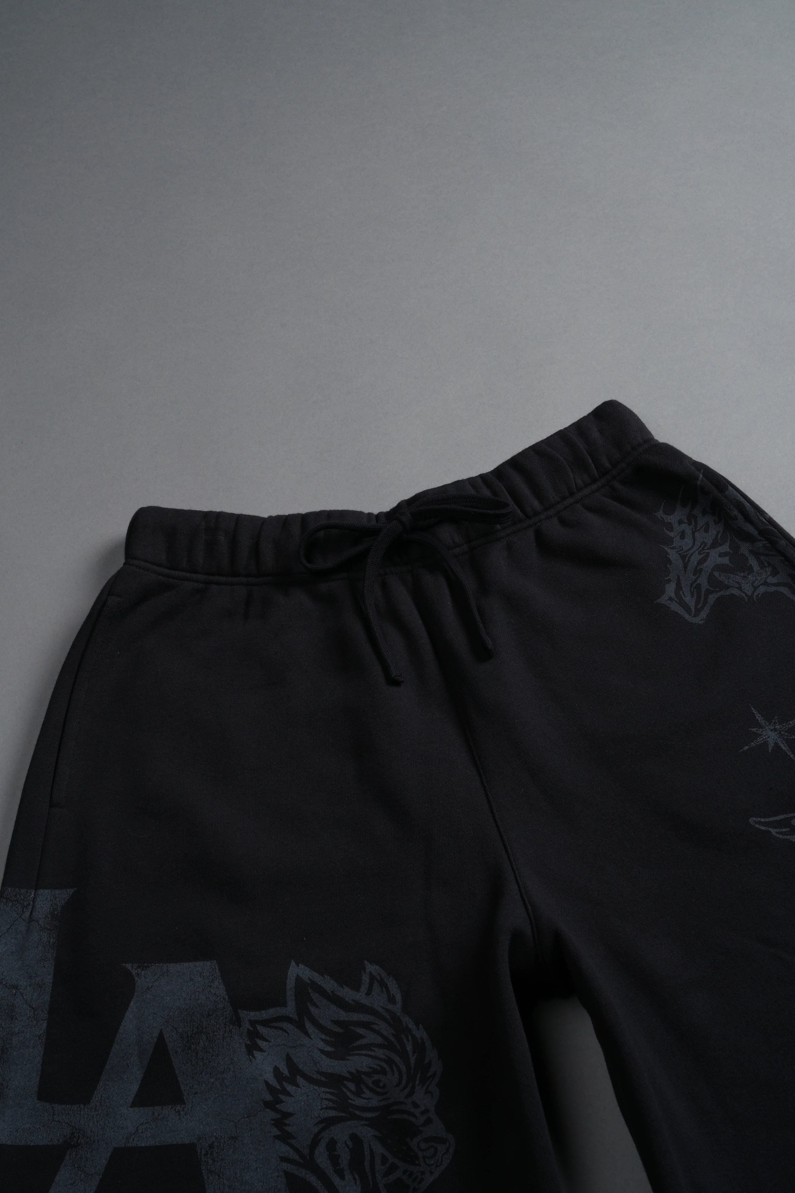 Homage To La Raw Hem Oversized Post Lounge Sweat Shorts in Black - Image 7