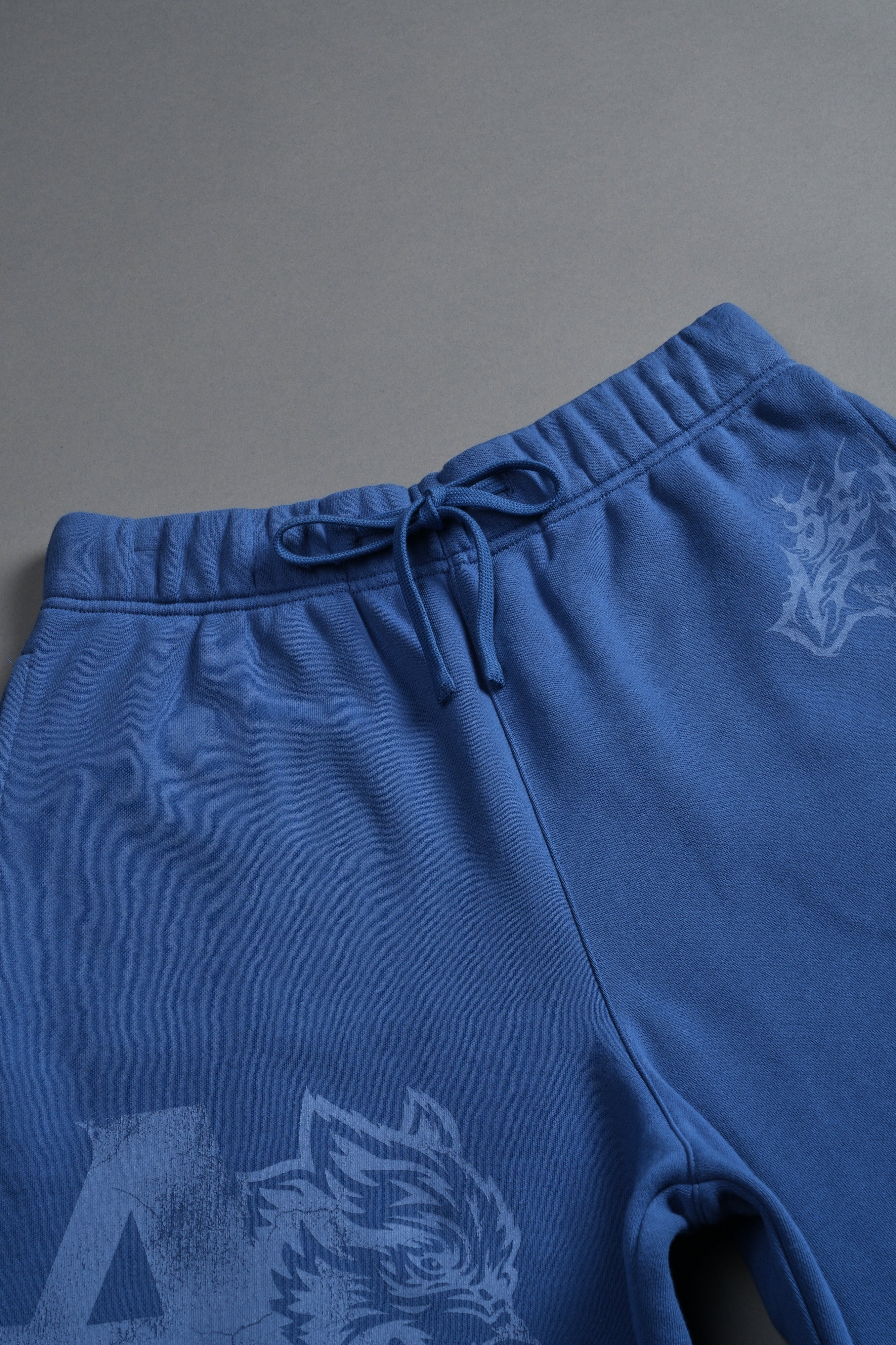 Homage To La Raw Hem Oversized Post Lounge Sweat Shorts in La Blue - Image 7