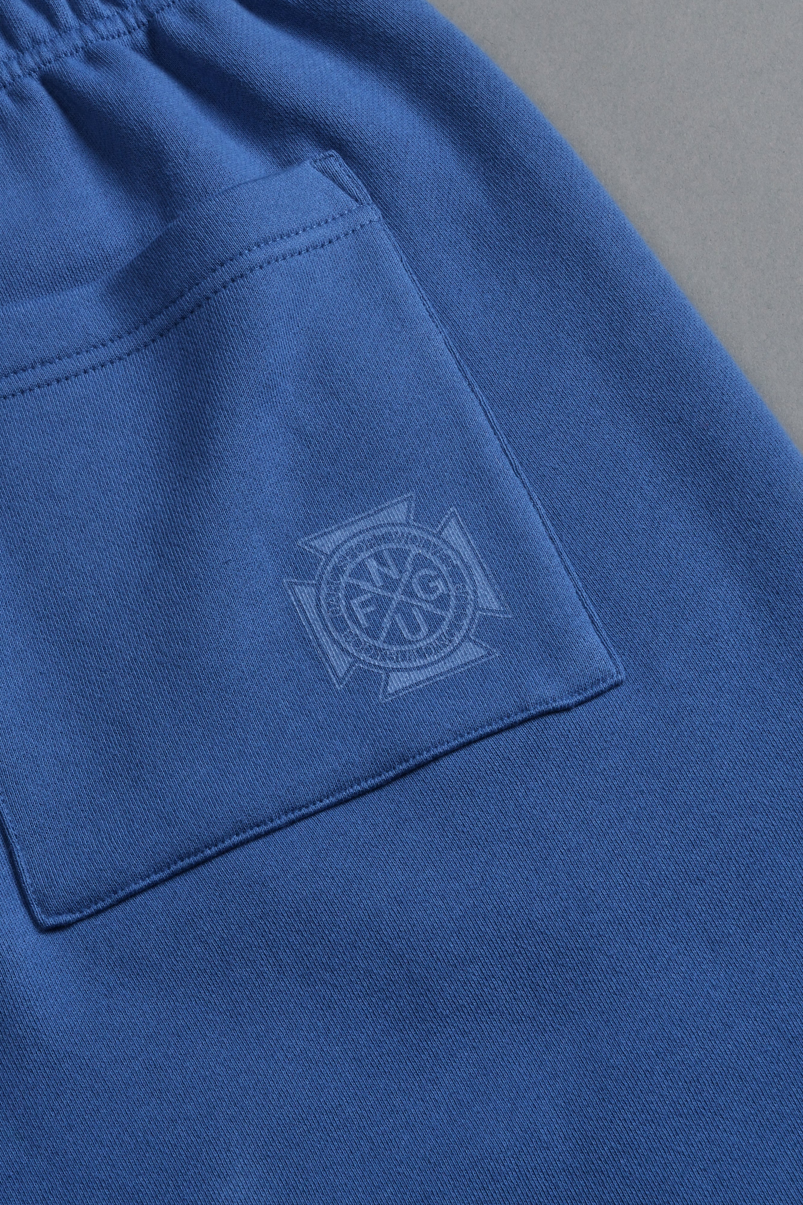 Homage To La Raw Hem Oversized Post Lounge Sweat Shorts in La Blue - Image 8