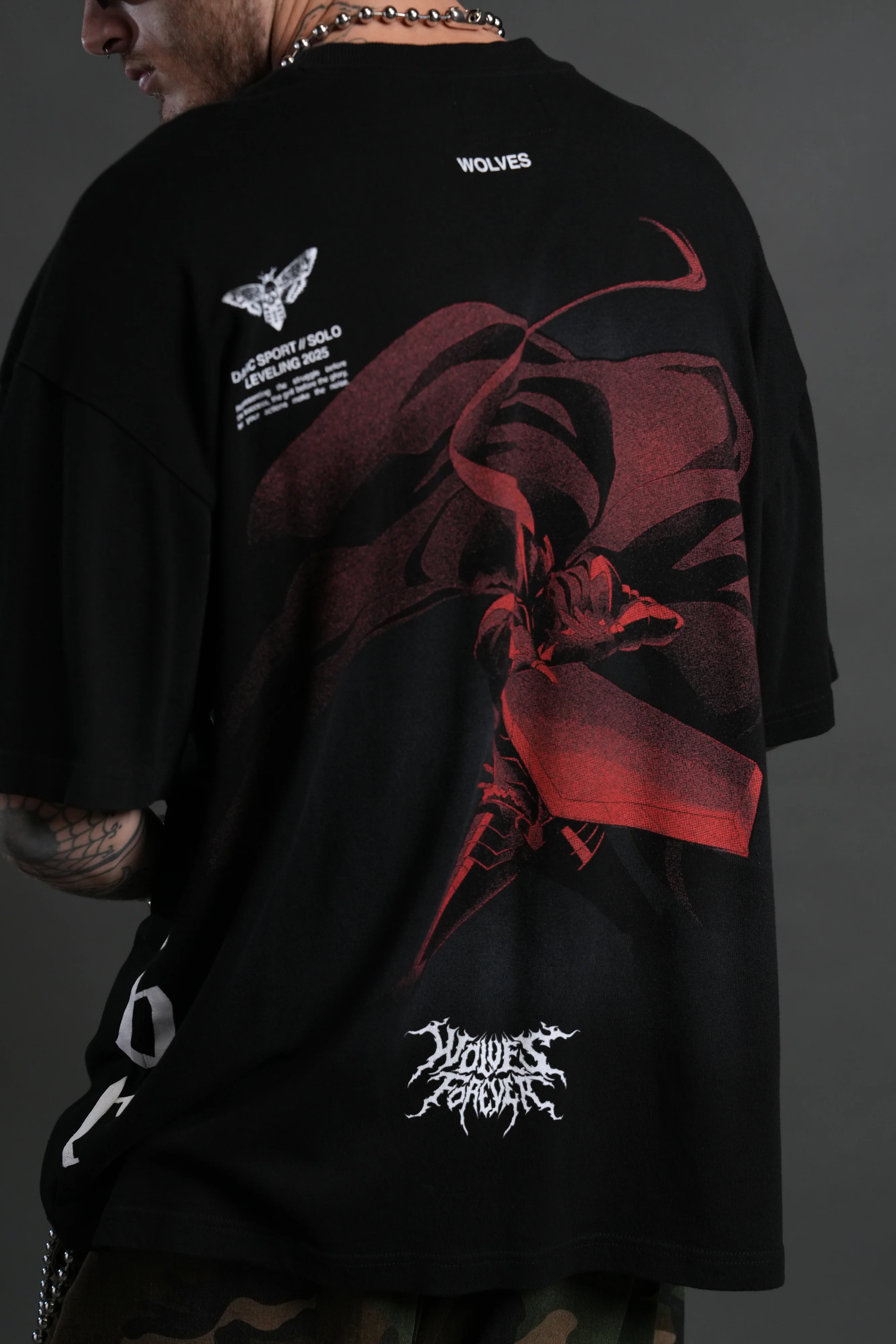 Igris "Side By Side" Series Premium Oversized Tee in Black - Image 8