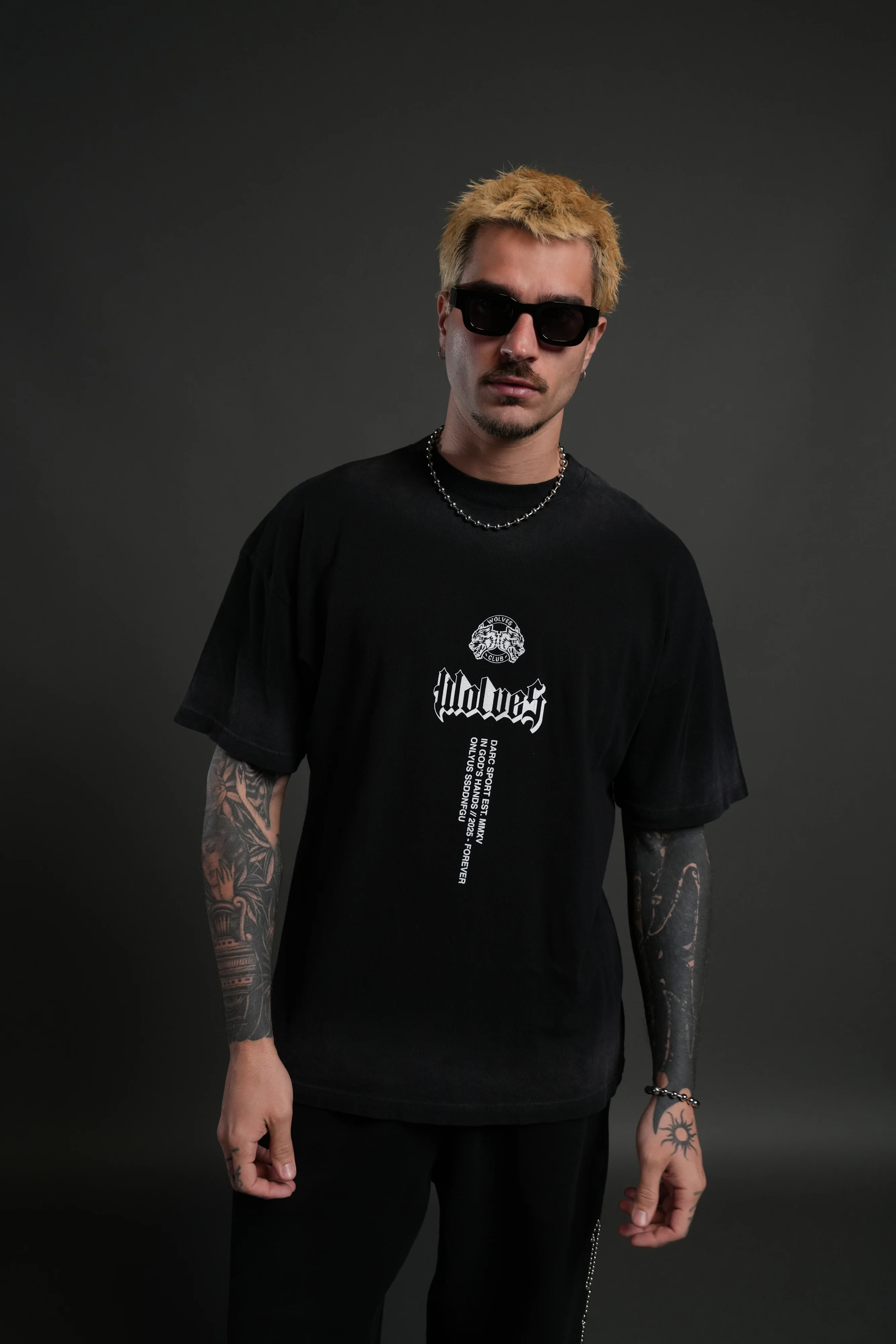In God's Hands "Premium" Oversized Tee in Black Drift Wash - Image 2