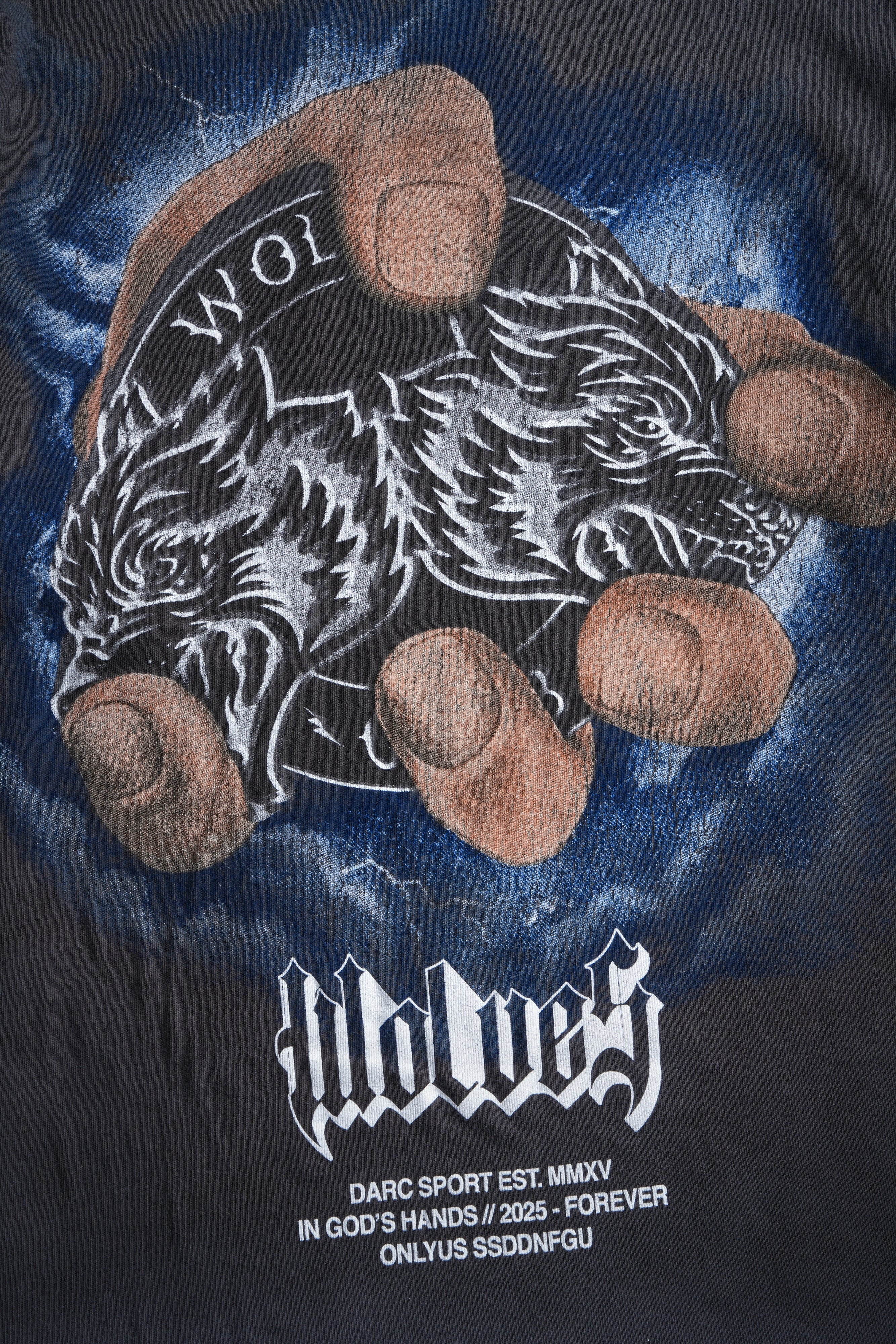 In God's Hands "Premium" Oversized Tee in Wolf Gray Drift Wash - Image 9