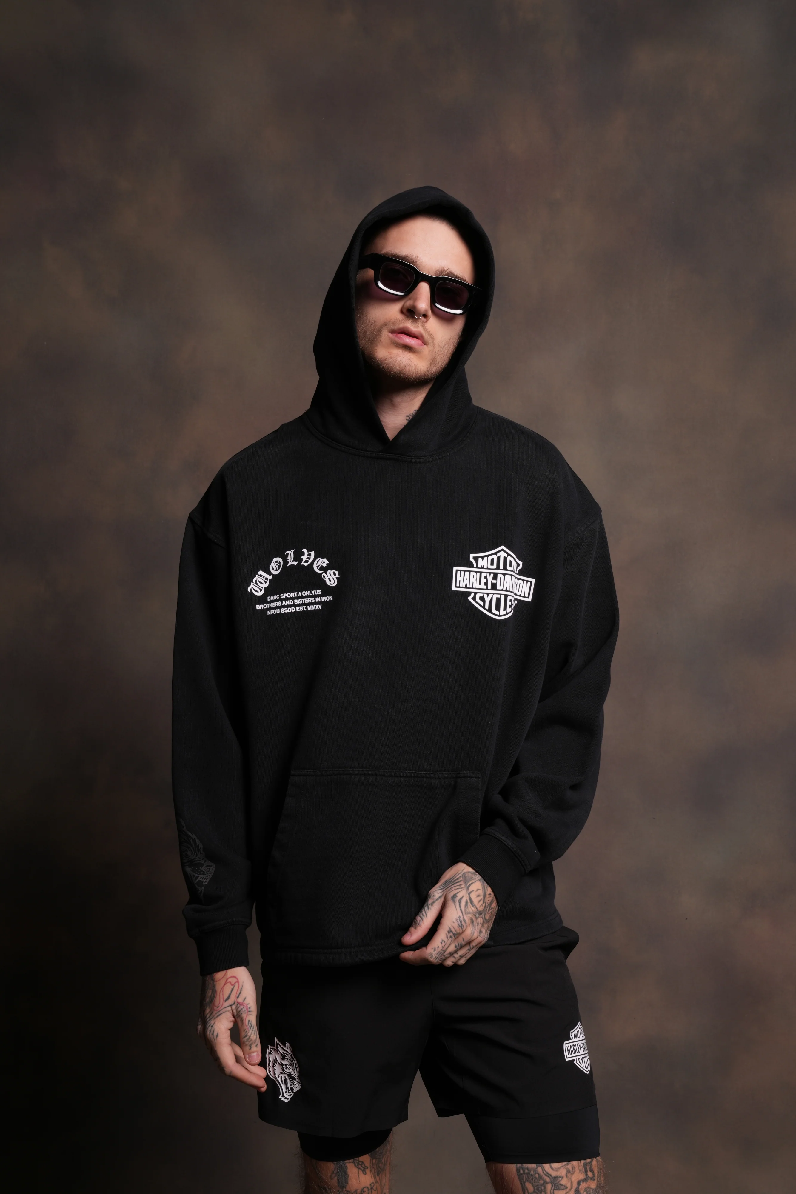Iron Lightning "Moaty" Hoodie in Black Drift Wash - Image 2