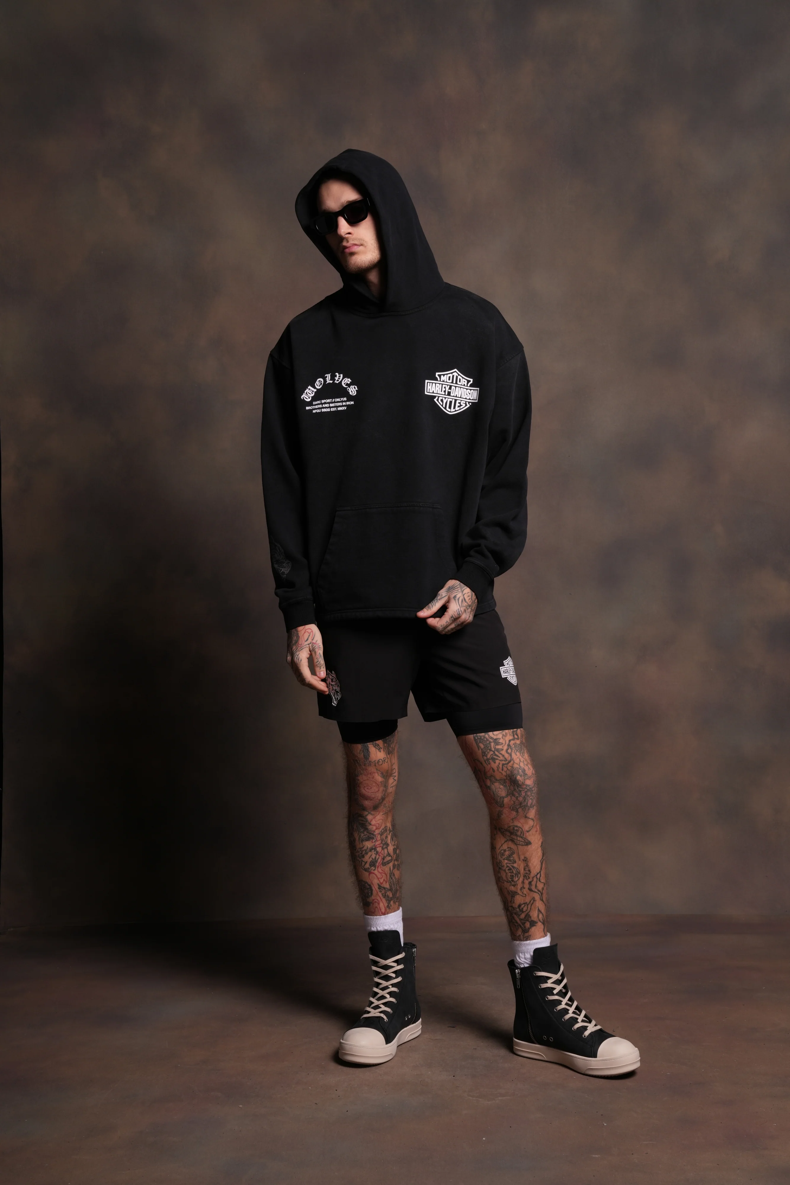 Iron Lightning "Moaty" Hoodie in Black Drift Wash - Image 5