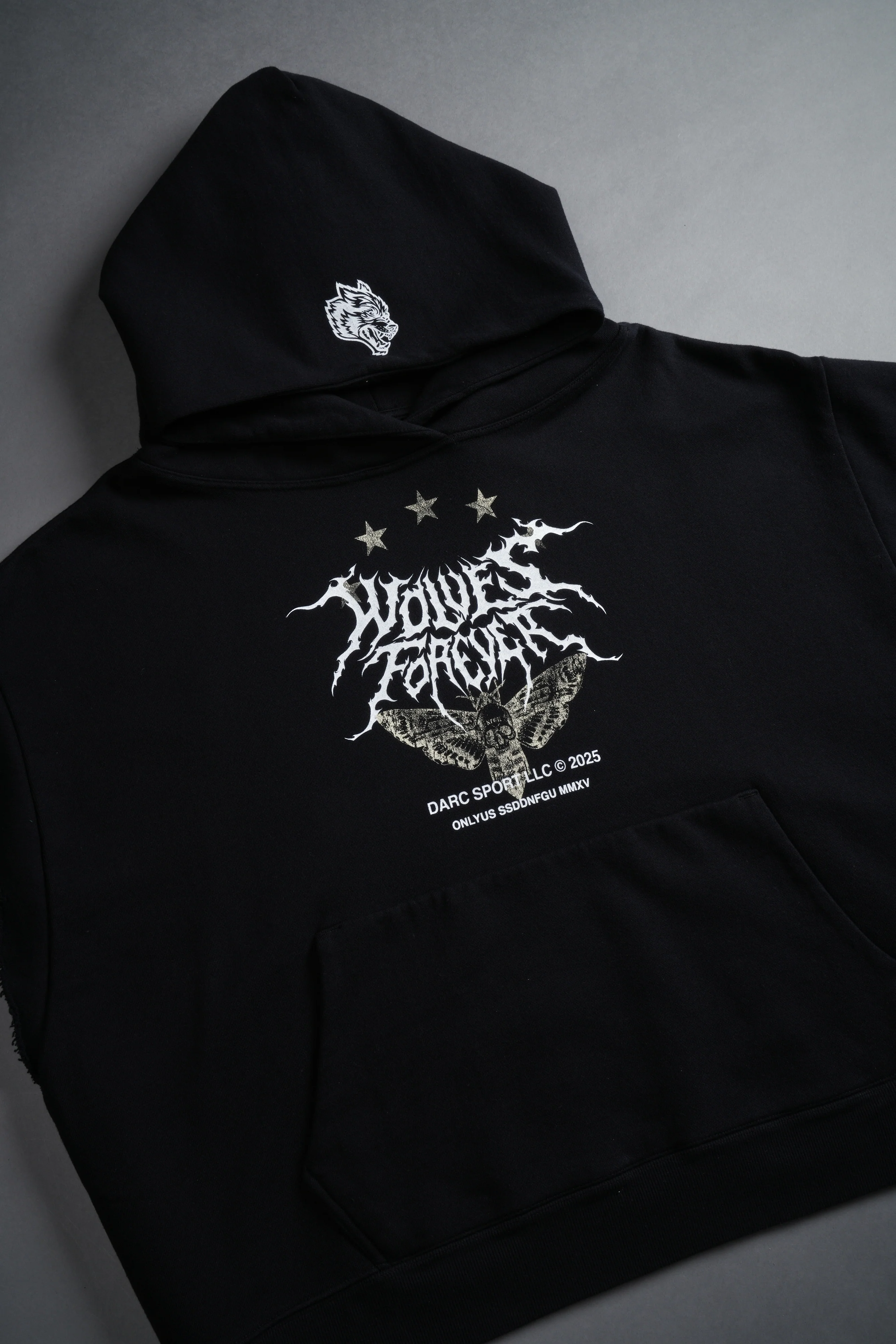 Iron Pack Grunge Gage Cap Sleeve Hoodie in Black - Image 5