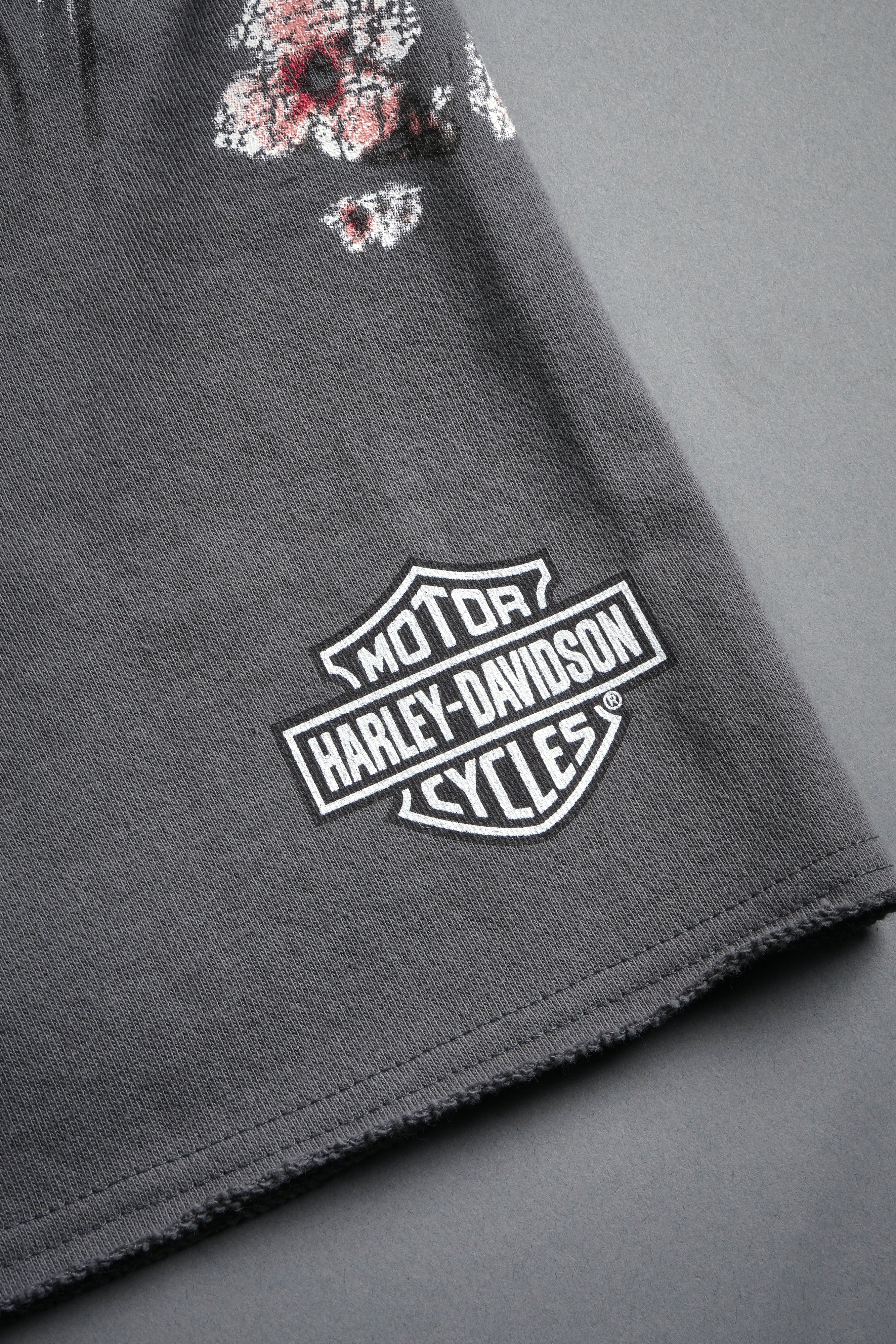 Iron Sakura Grunge Oversized Raw Hem Post Lounge Sweat Shorts in Slate Gray - Image 11