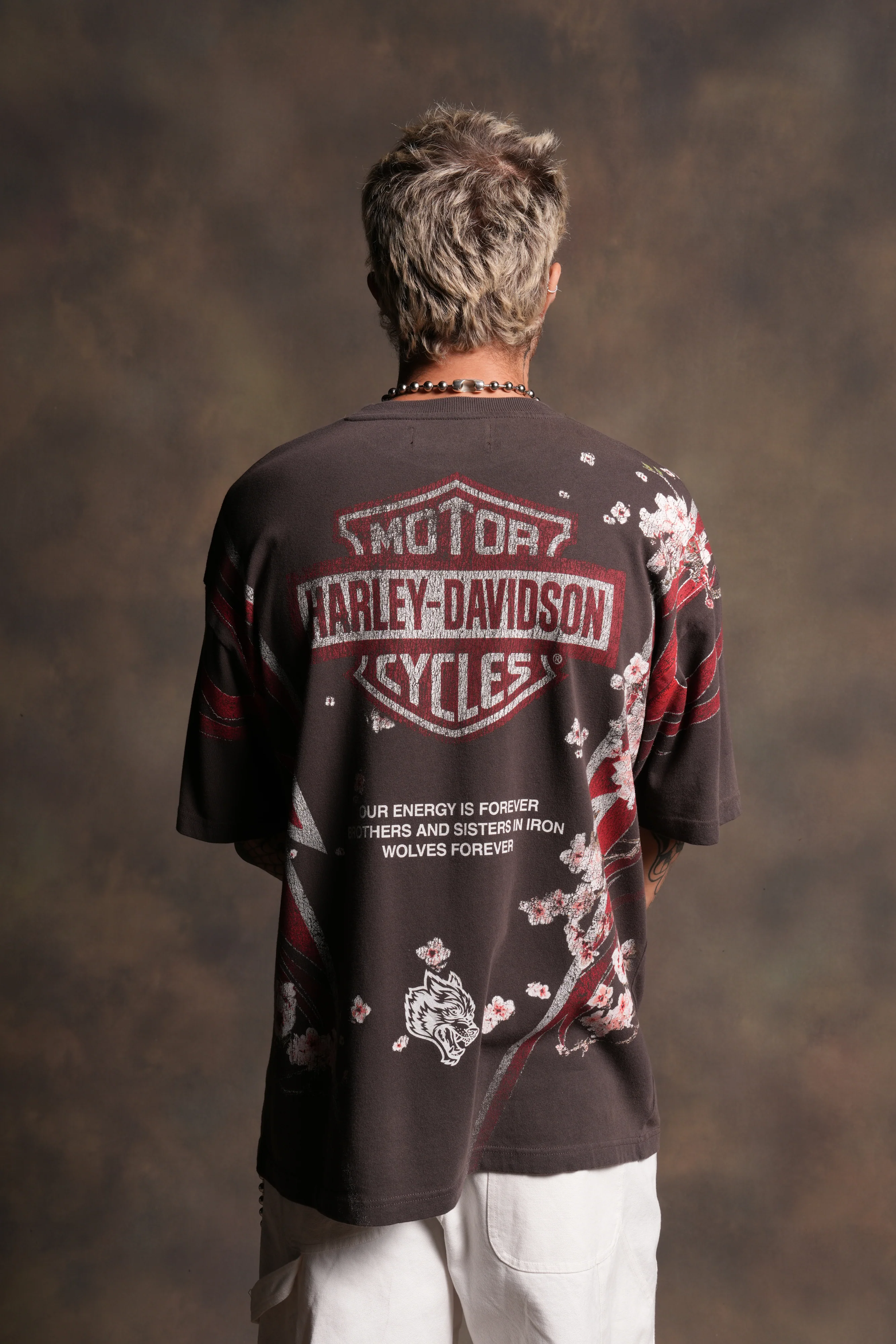 Iron Sakura Premium Tee in Darc Brown Drift Wash - Image 4