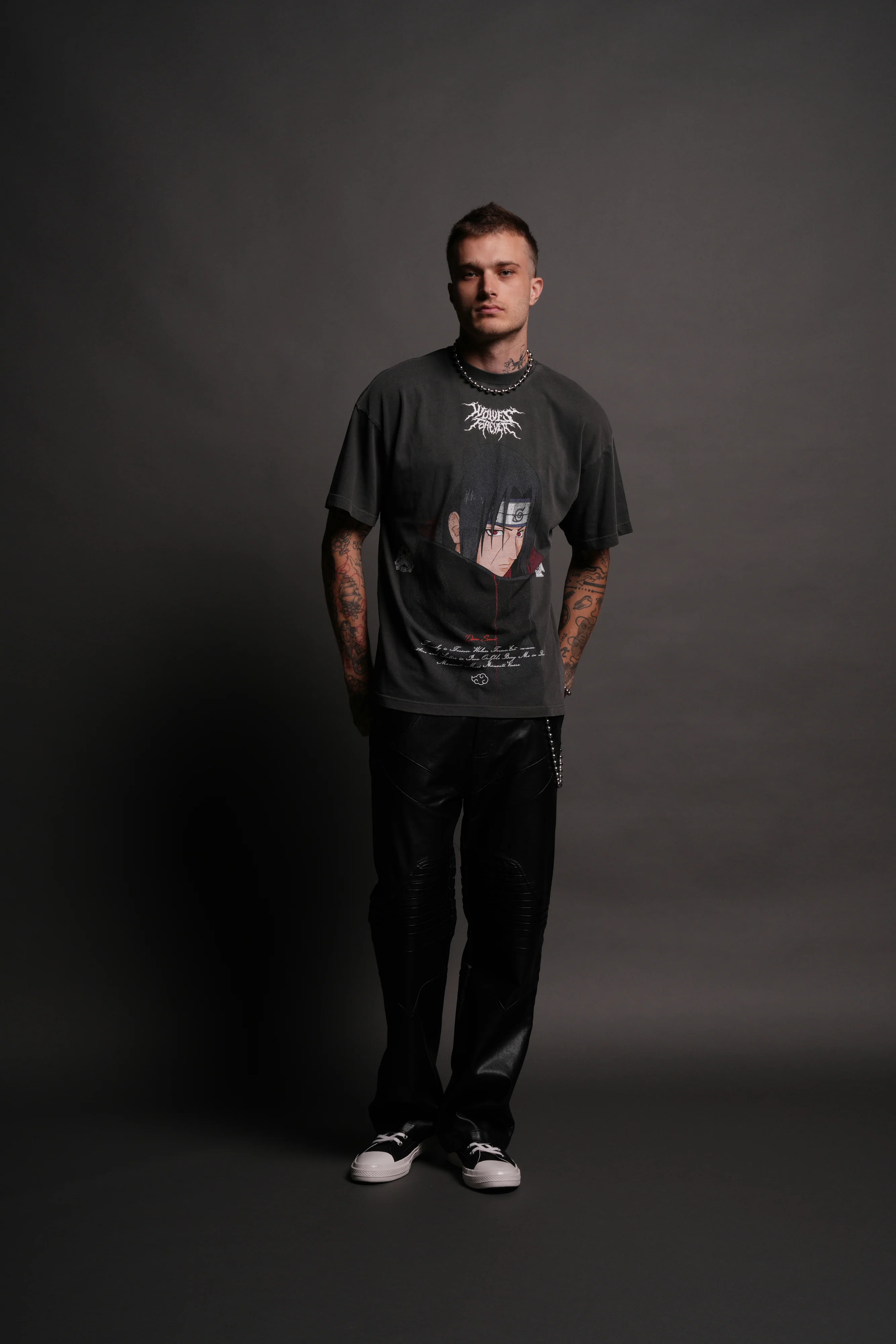Itachi Forever "Premium" Oversized Tee in Wolf Gray - Image 5