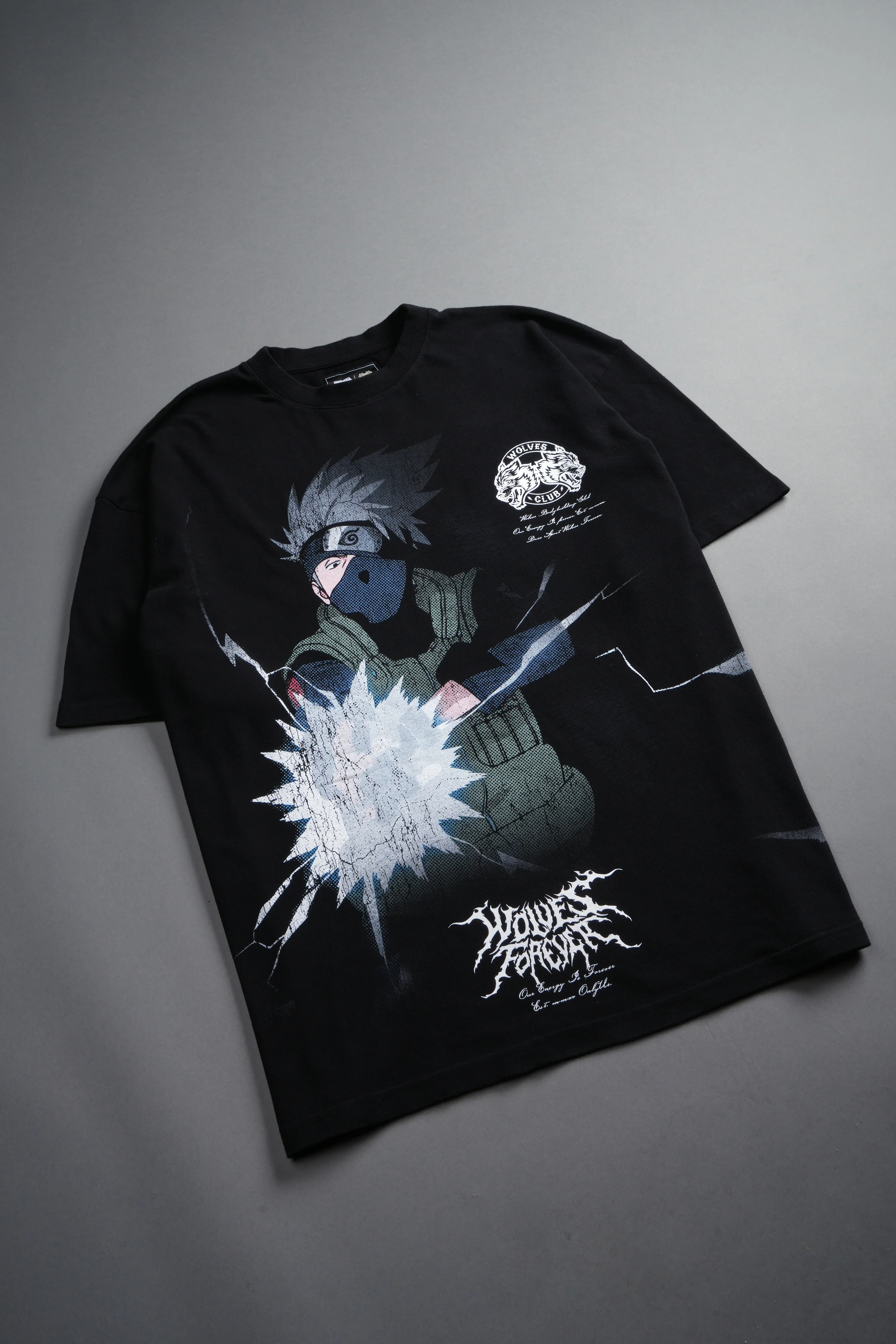 Kakashi Hatake "Side-By-Side" Series Premium Tee in Black - Image 16