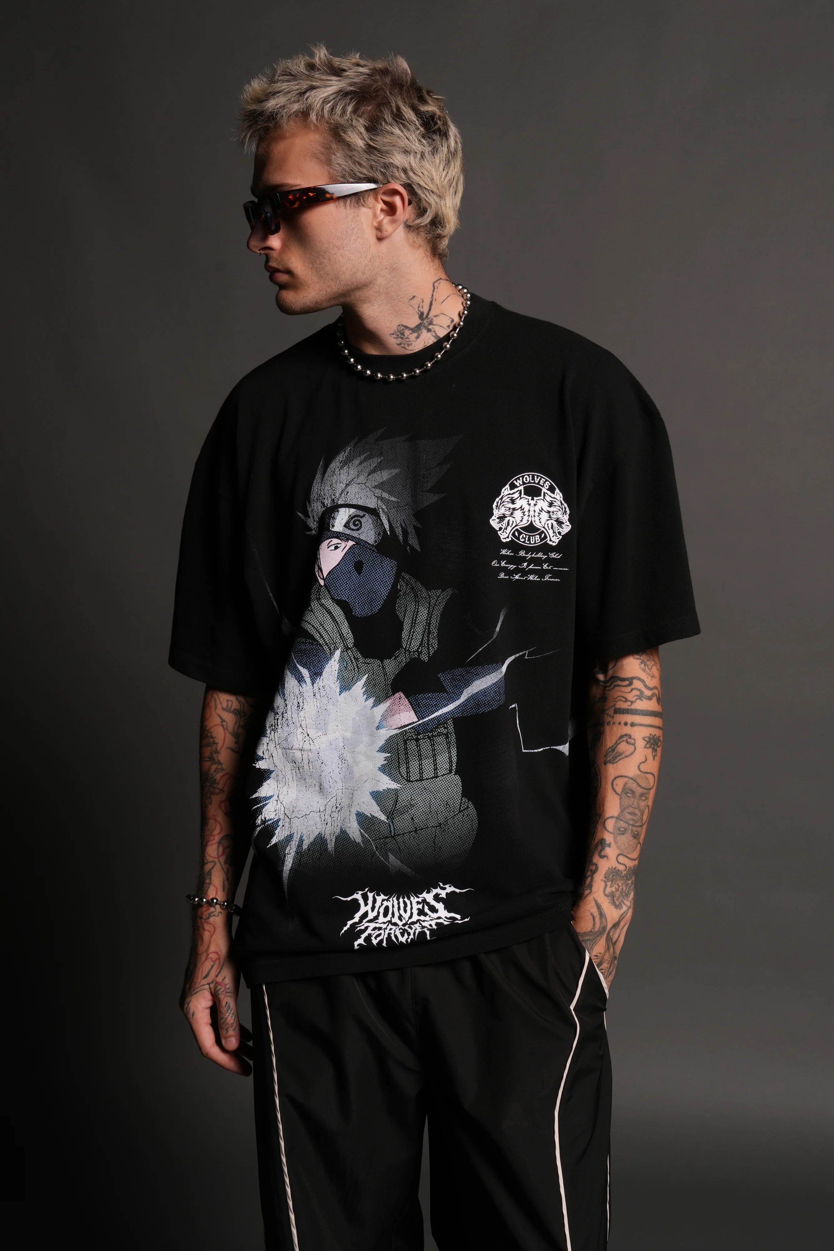 Kakashi Hatake "Side-By-Side" Series Premium Tee in Black - Image 4