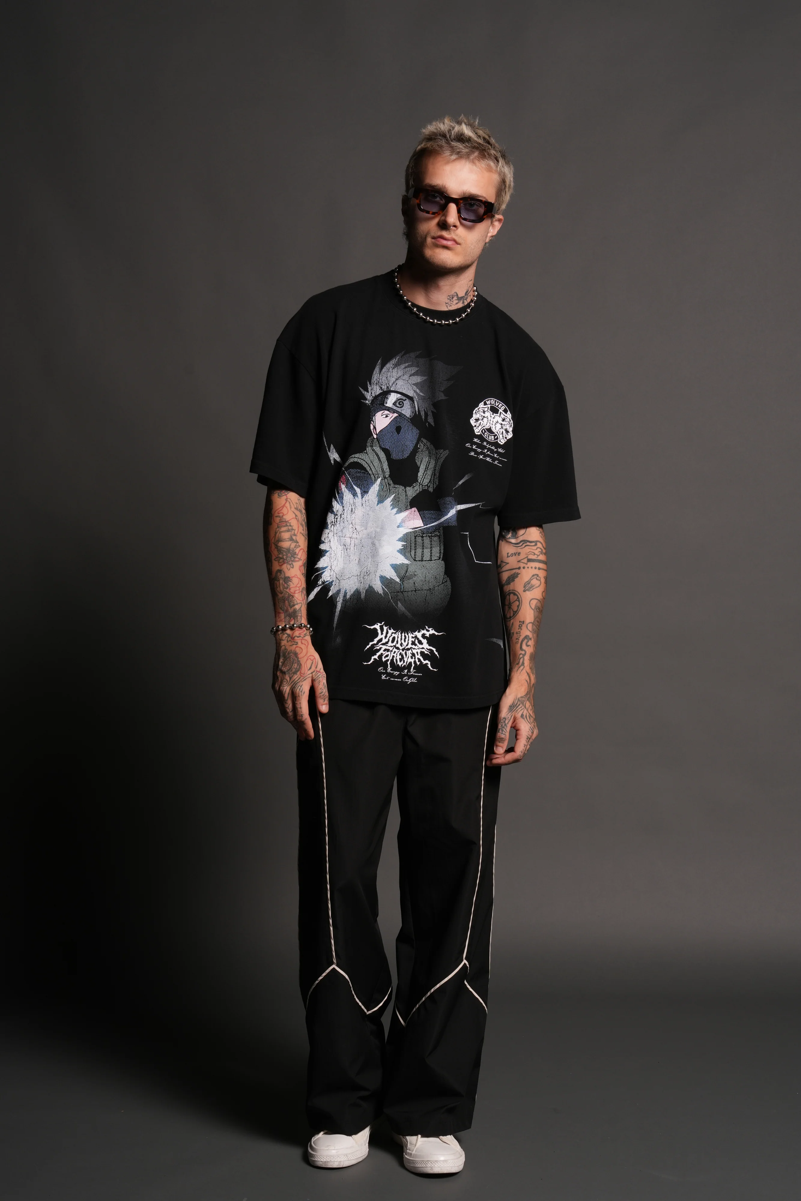 Kakashi Hatake "Side-By-Side" Series Premium Tee in Black - Image 5