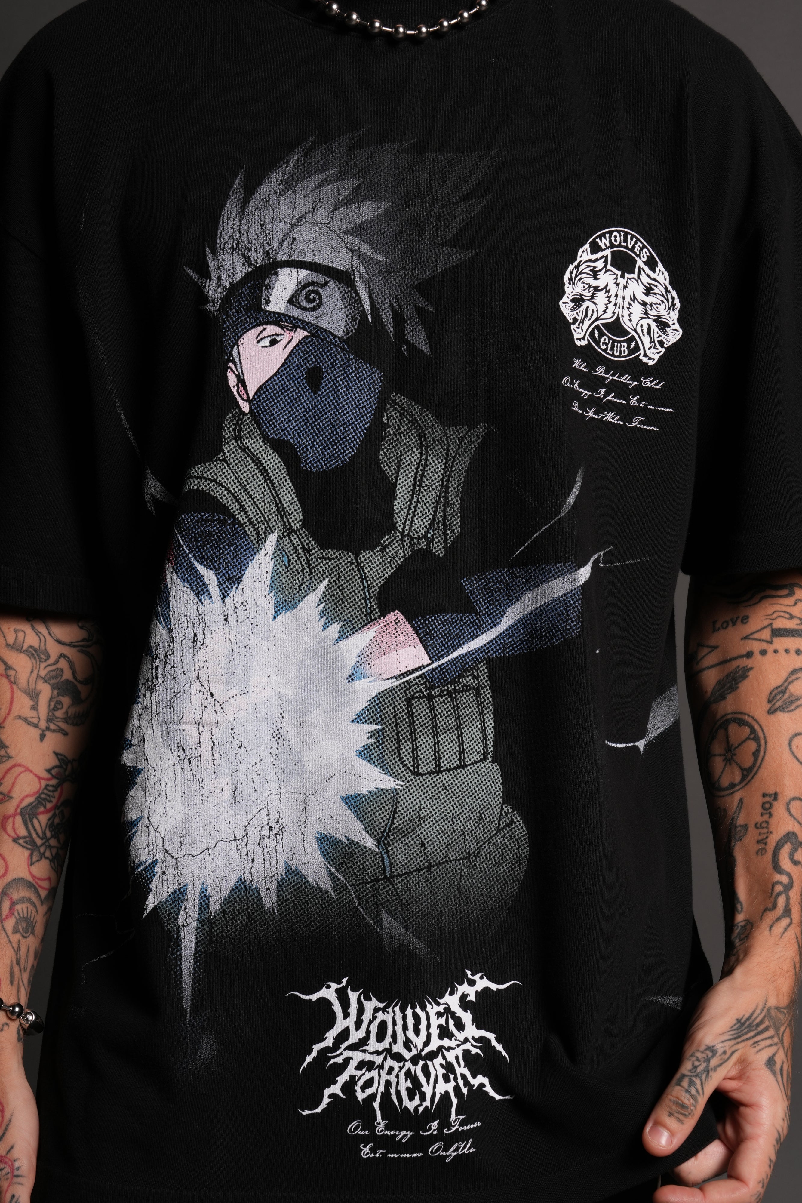 Kakashi Hatake "Side-By-Side" Series Premium Tee in Black - Image 7
