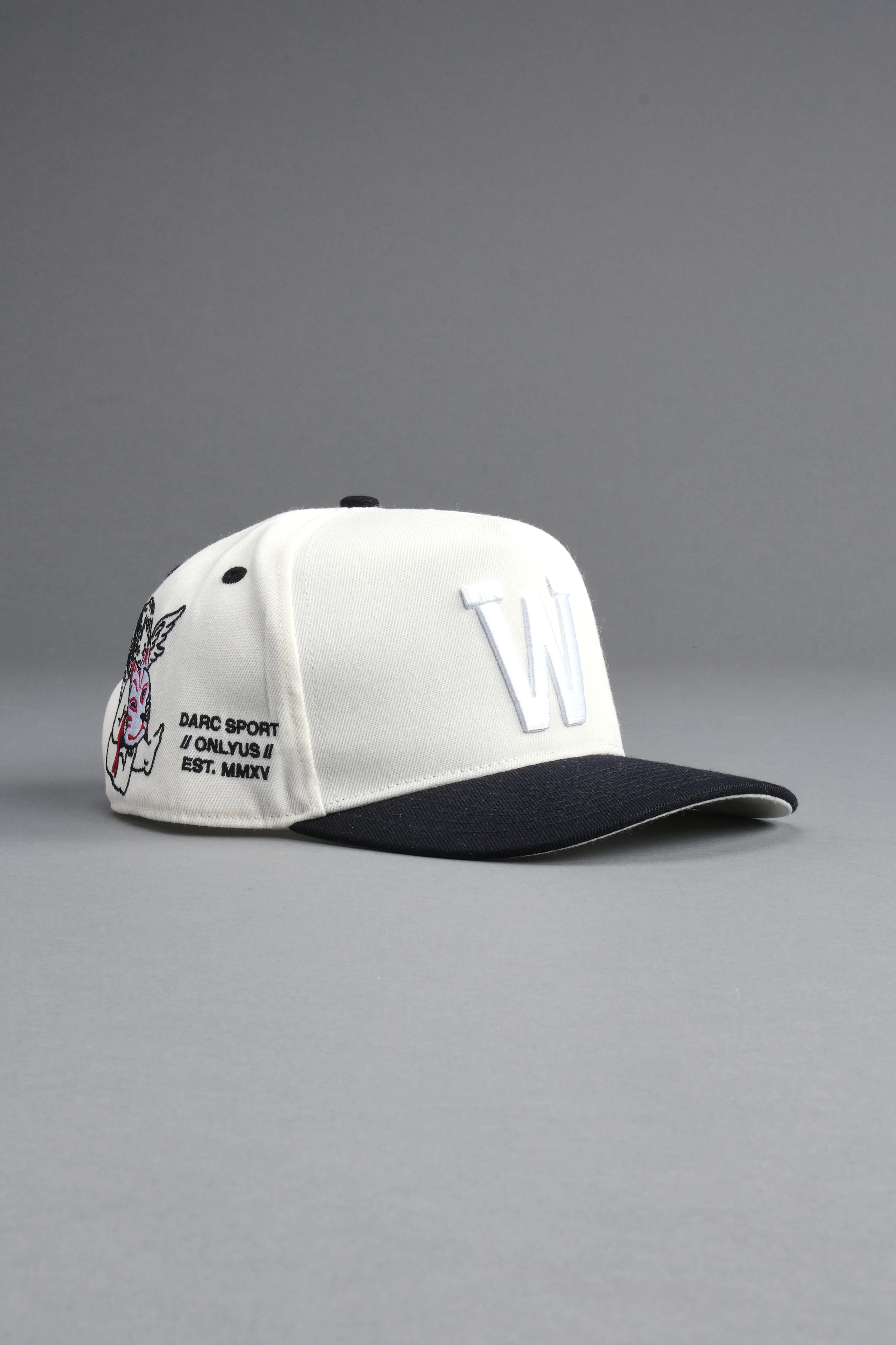 Kitsune and Oni Cherubs A Frame Snapback in Cream/Black - Image 6