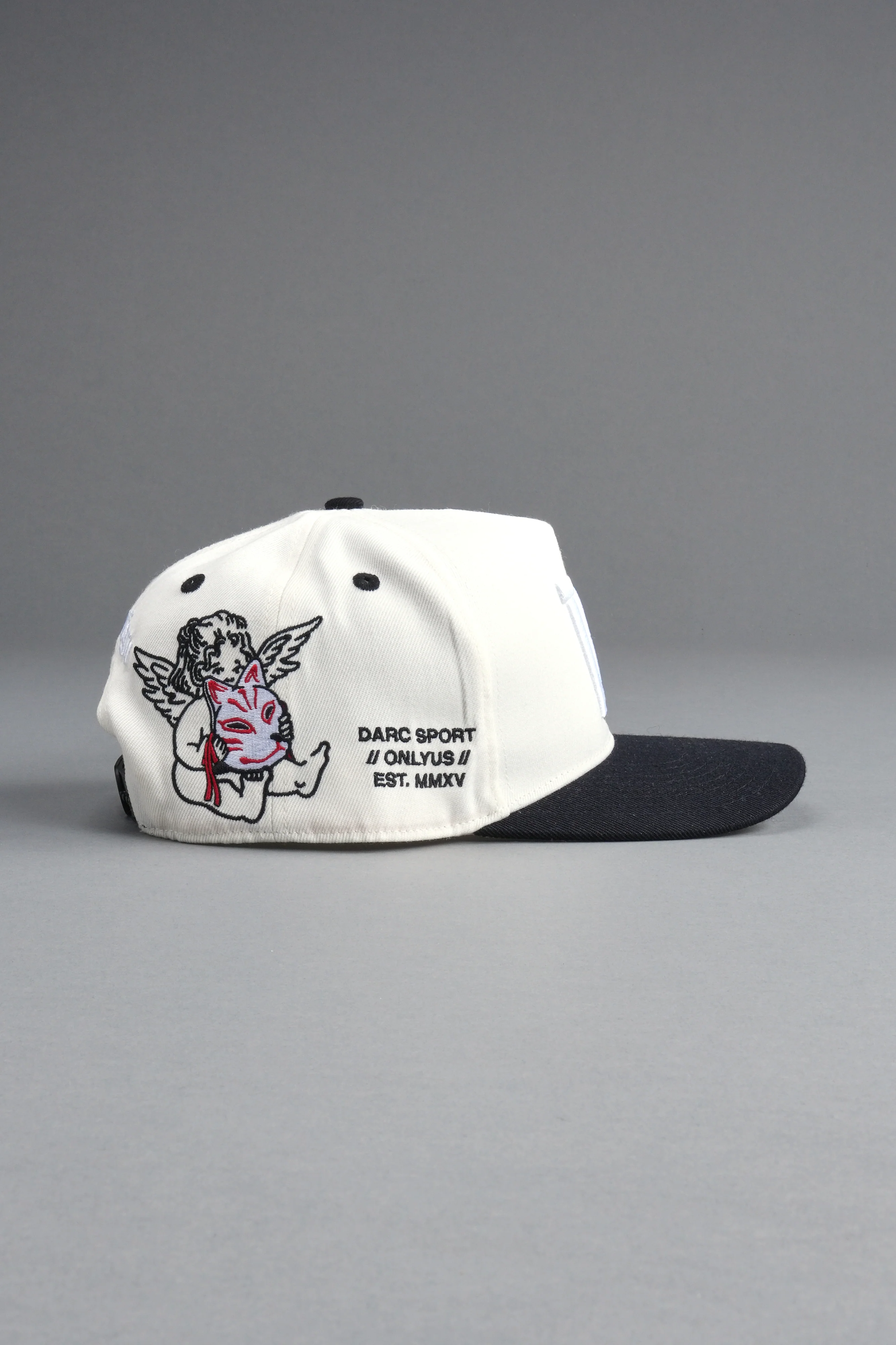 Kitsune and Oni Cherubs A Frame Snapback in Cream/Black - Image 8