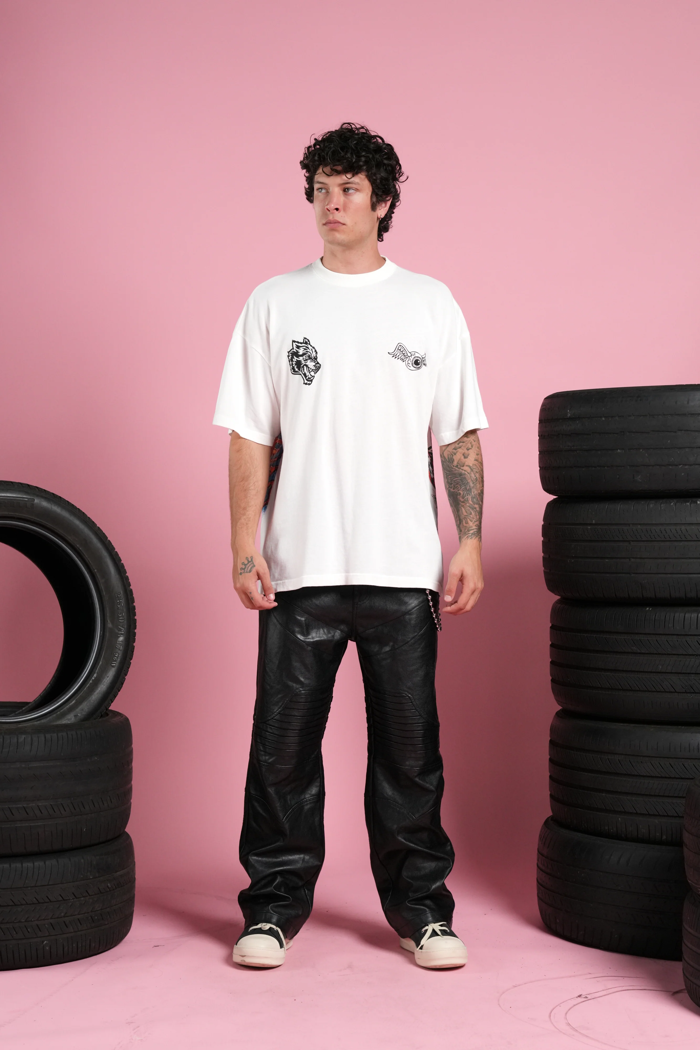 Kulture Klash Premium Oversized Tee in Cream - Image 5