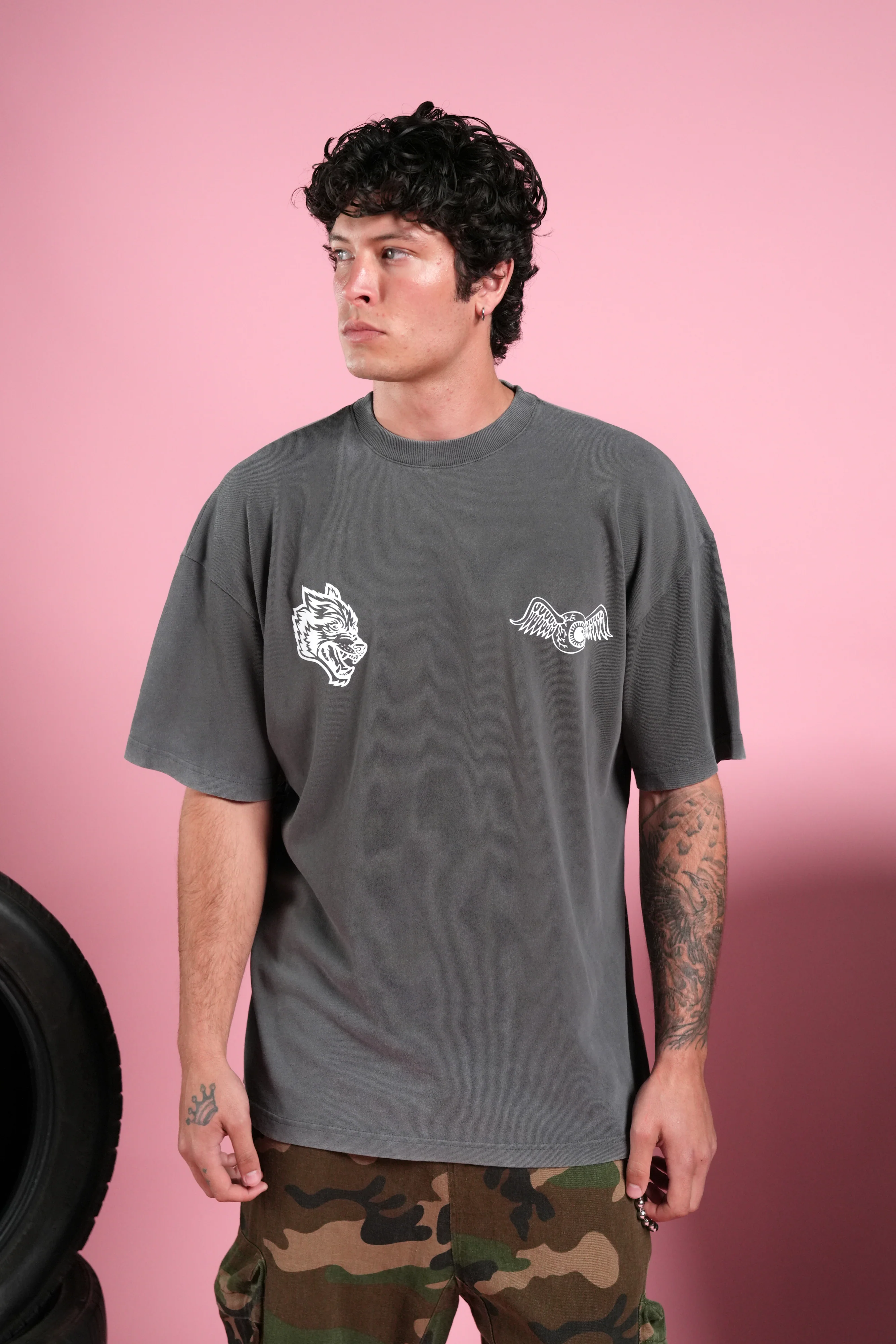 Kulture Klash V2 Premium Oversized Tee in Wolf Gray - Image 2