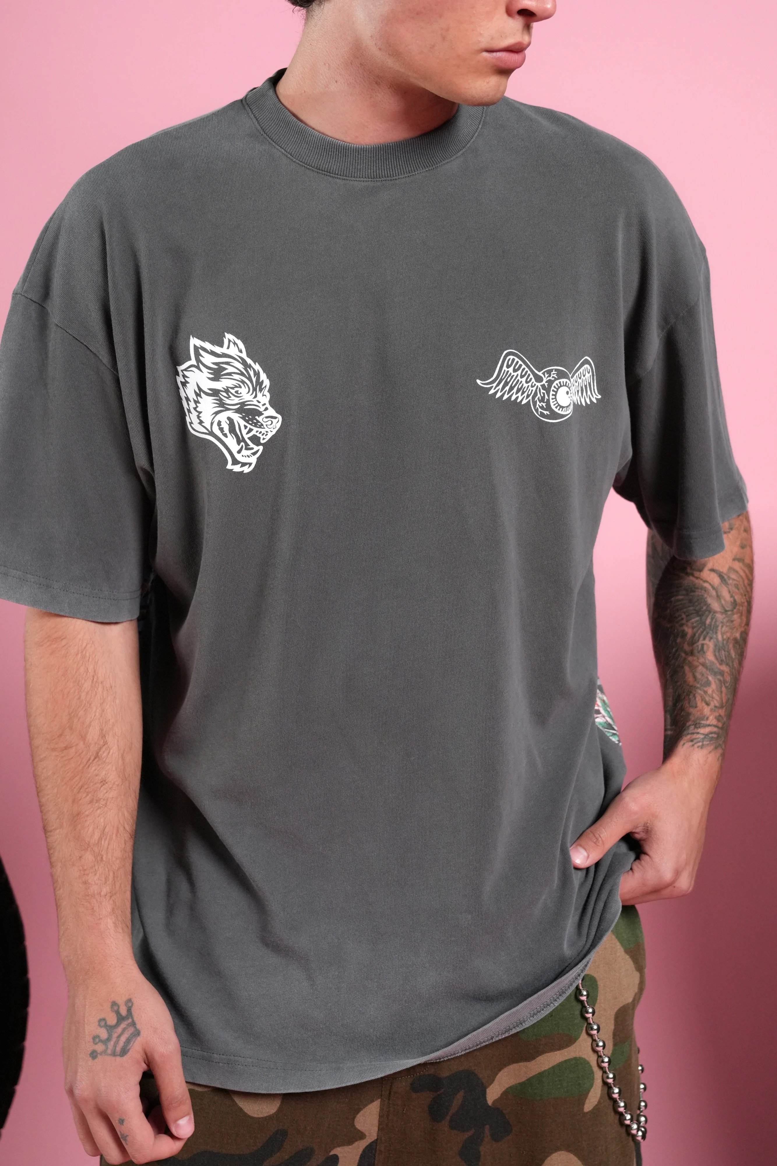 Kulture Klash V2 Premium Oversized Tee in Wolf Gray - Image 7