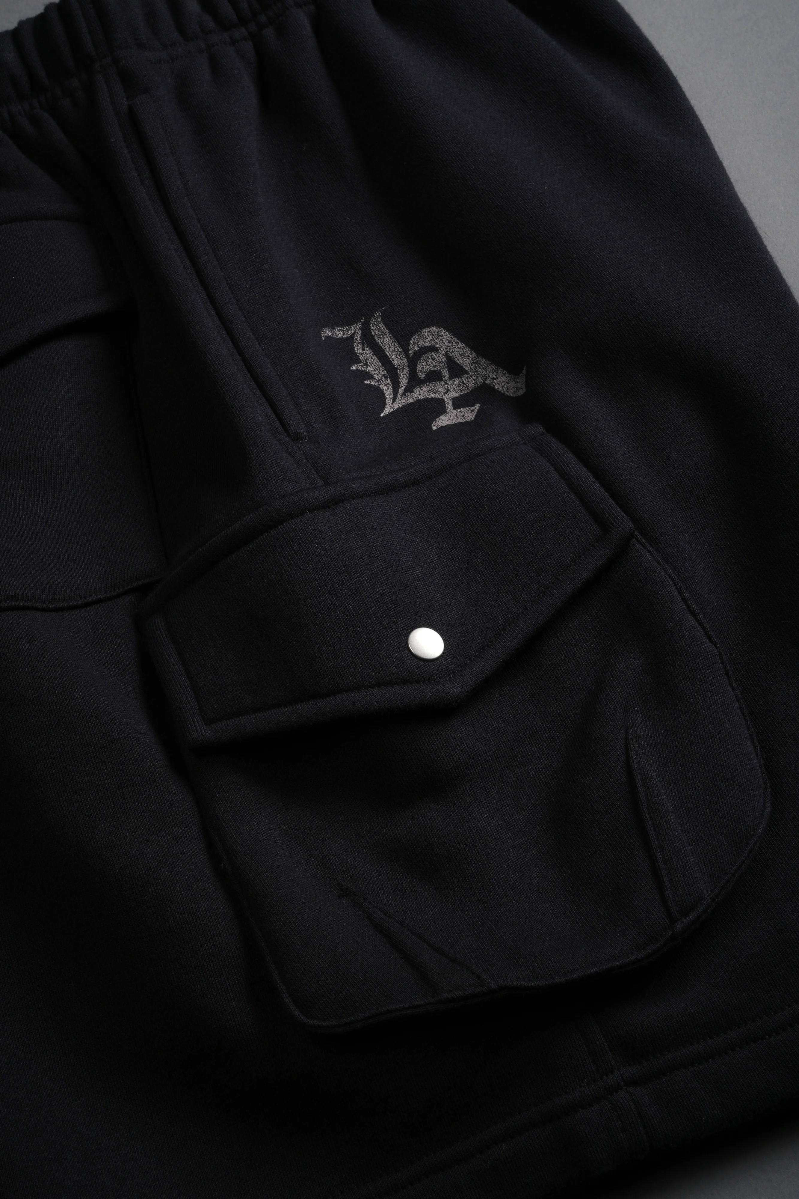La Ca Frvr Cornell Cargo Sweat Shorts in Black - Image 10