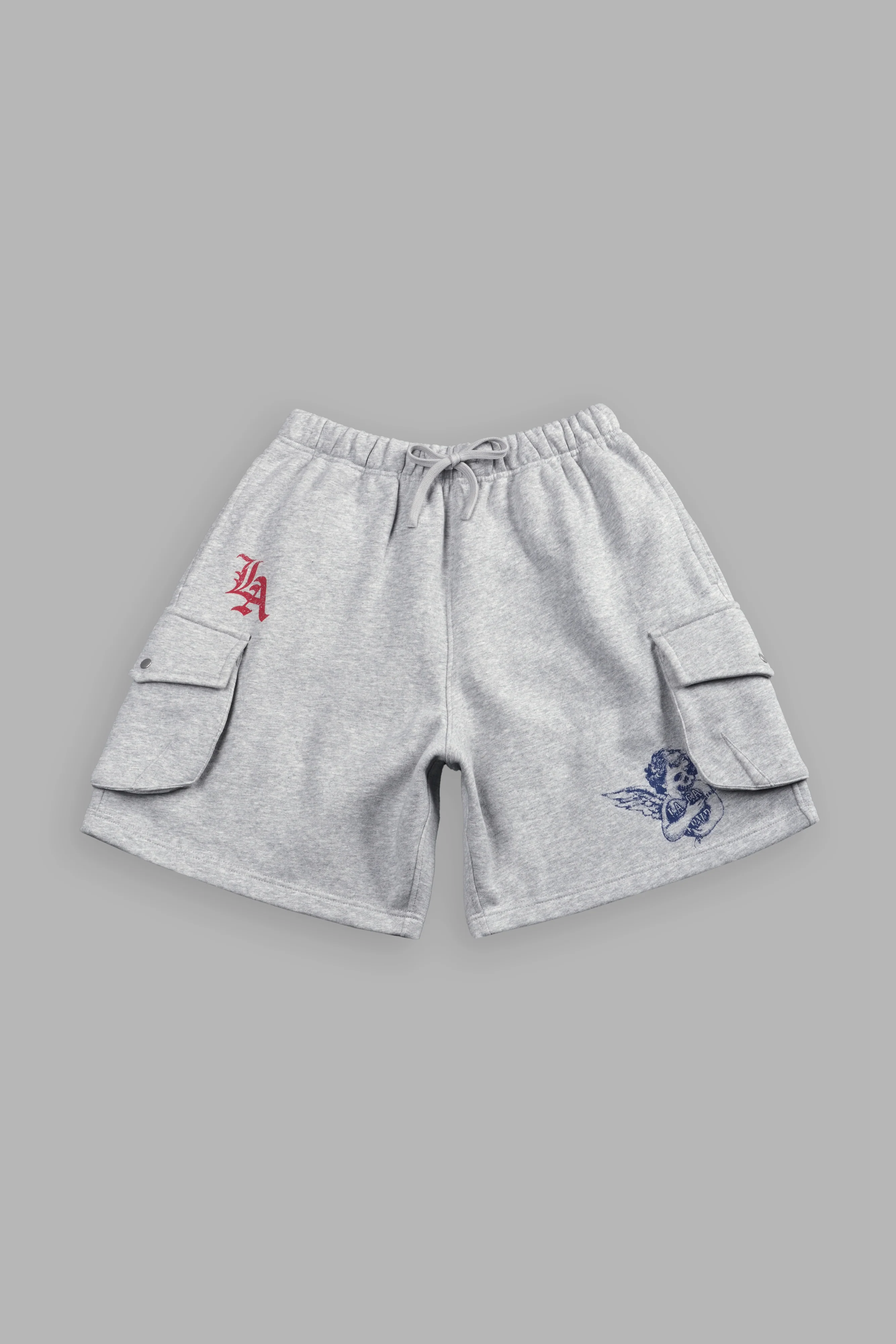 La Ca Frvr Cornell Cargo Sweat Shorts in Light Athletic Gray