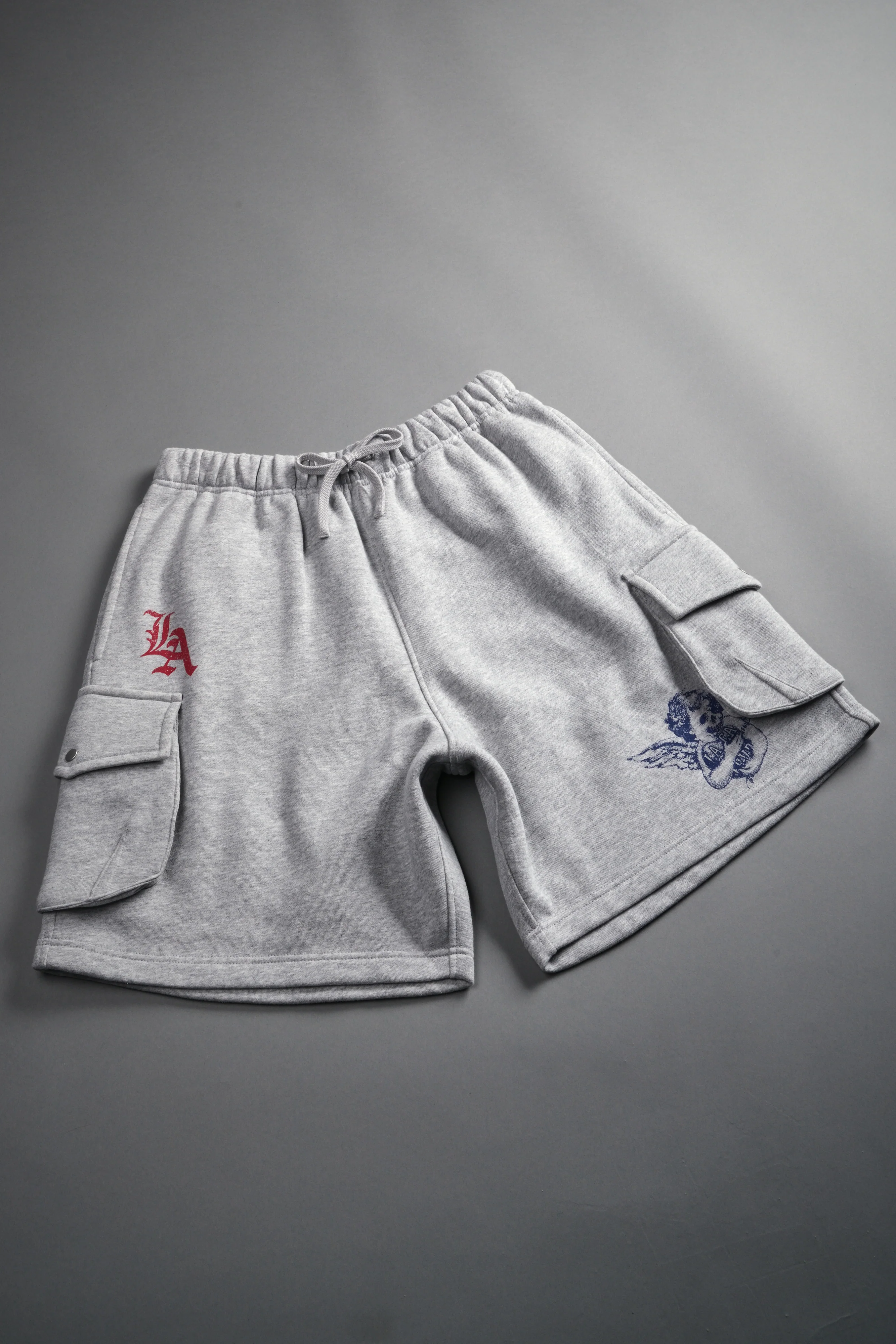La Ca Frvr Cornell Cargo Sweat Shorts in Light Athletic Gray - Image 6