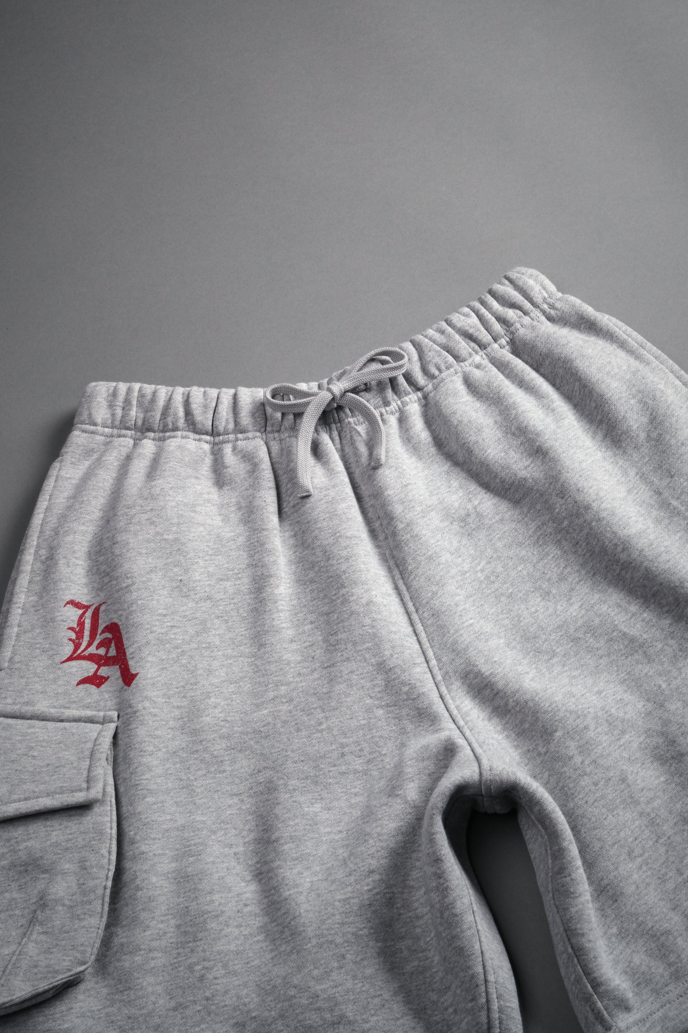 La Ca Frvr Cornell Cargo Sweat Shorts in Light Athletic Gray - Image 7