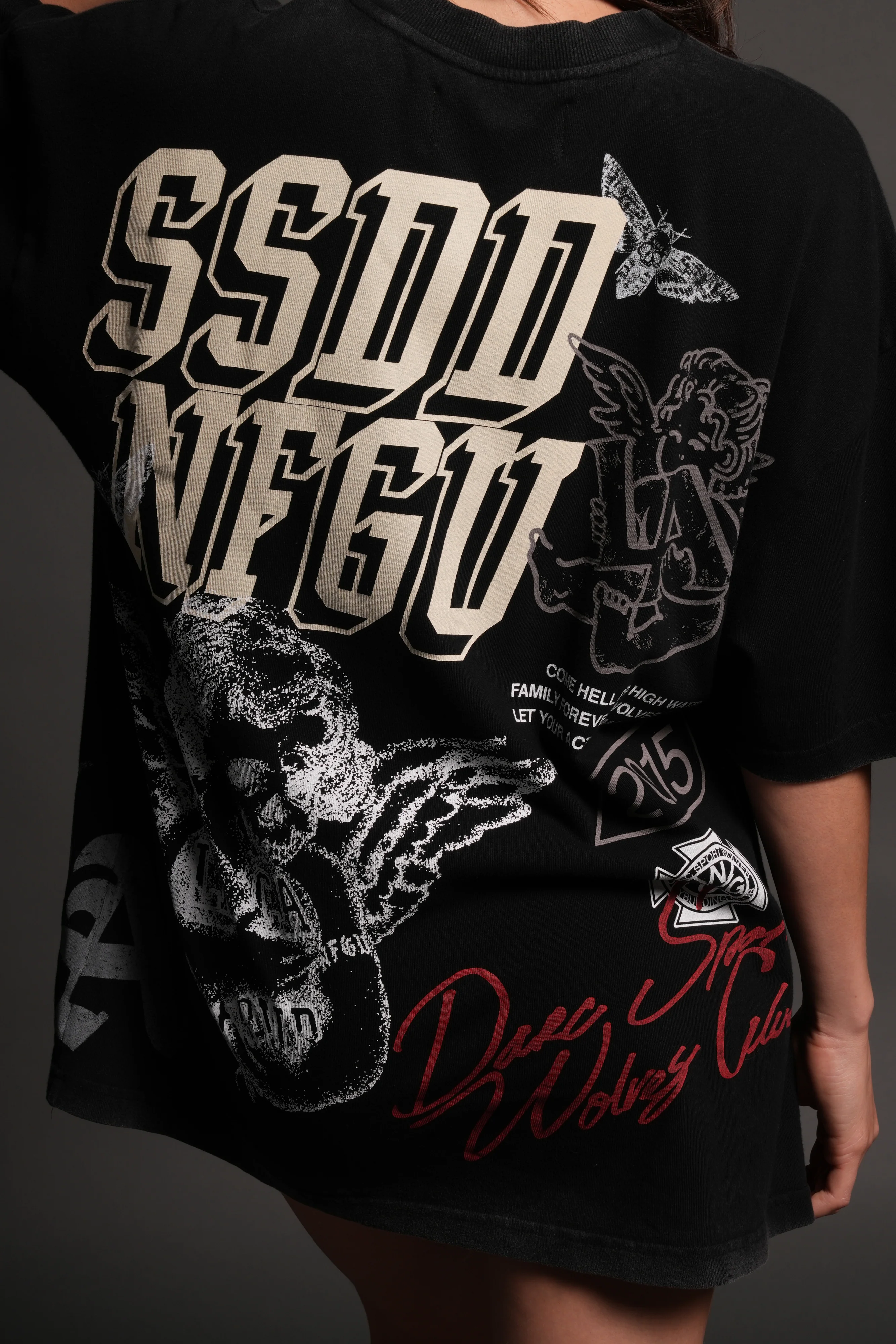 La Ca Frvr Premium Oversized Tee in Black - Image 13