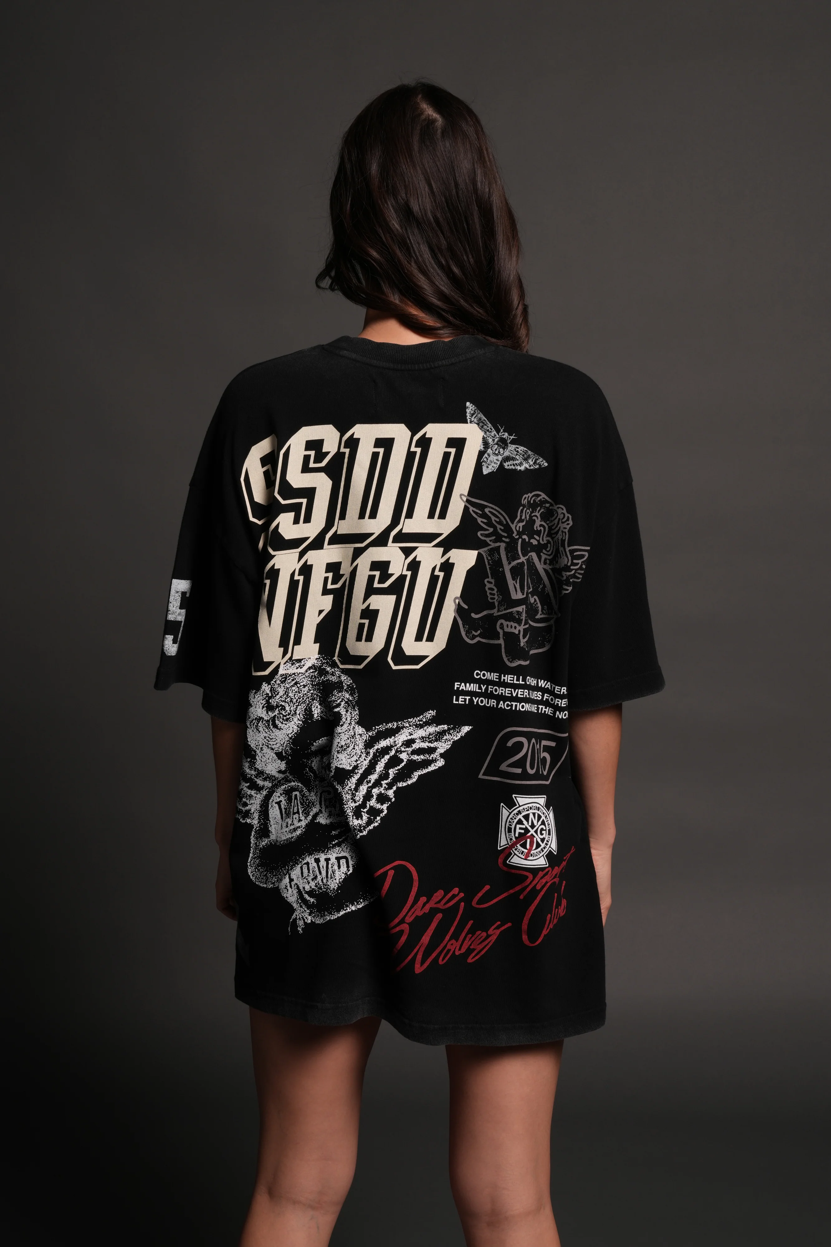 La Ca Frvr Premium Oversized Tee in Black - Image 4