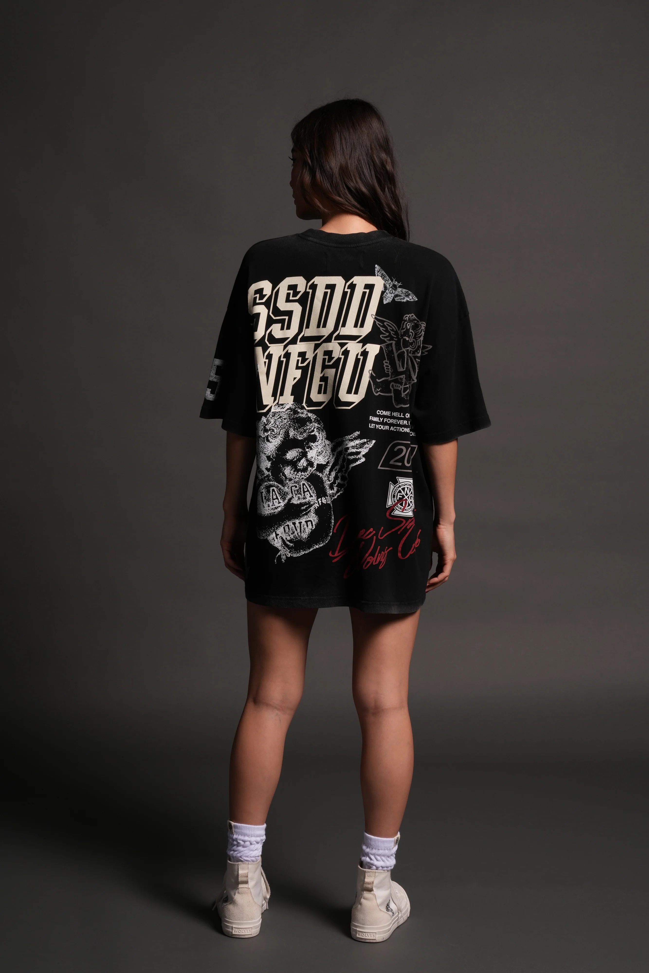 La Ca Frvr Premium Oversized Tee in Black - Image 6