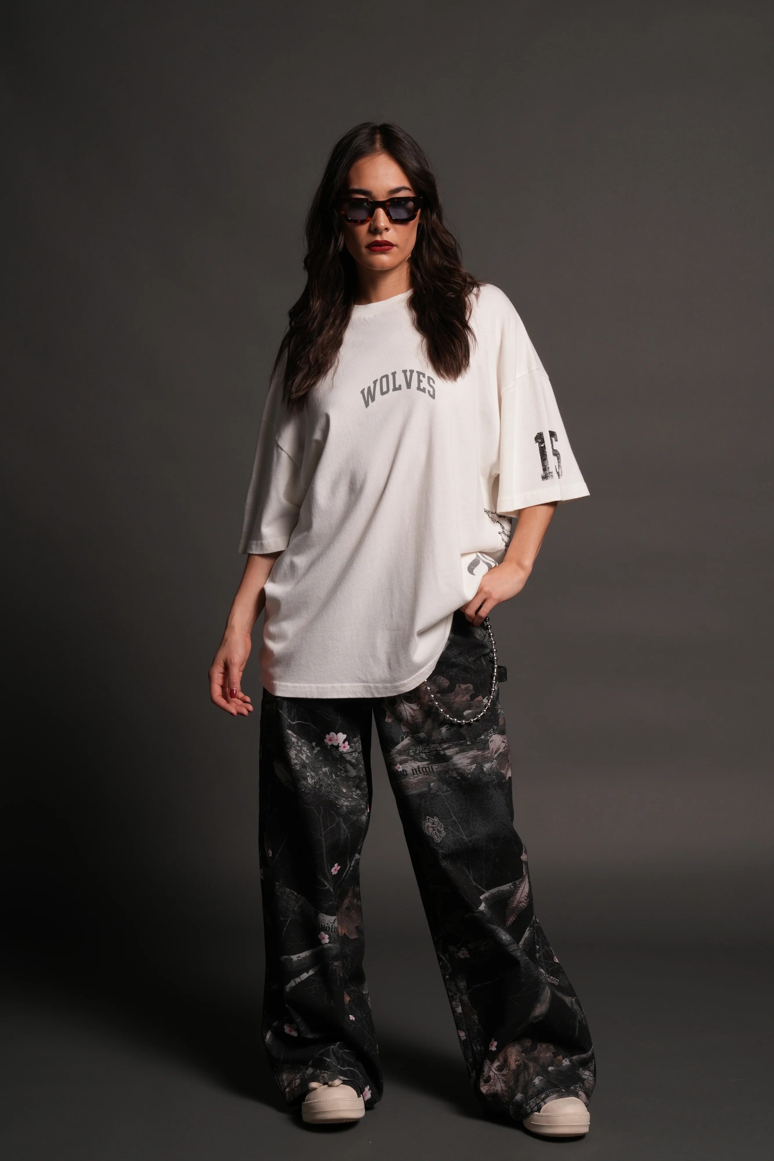 La Ca Frvr Premium Oversized Tee in Cream - Image 16