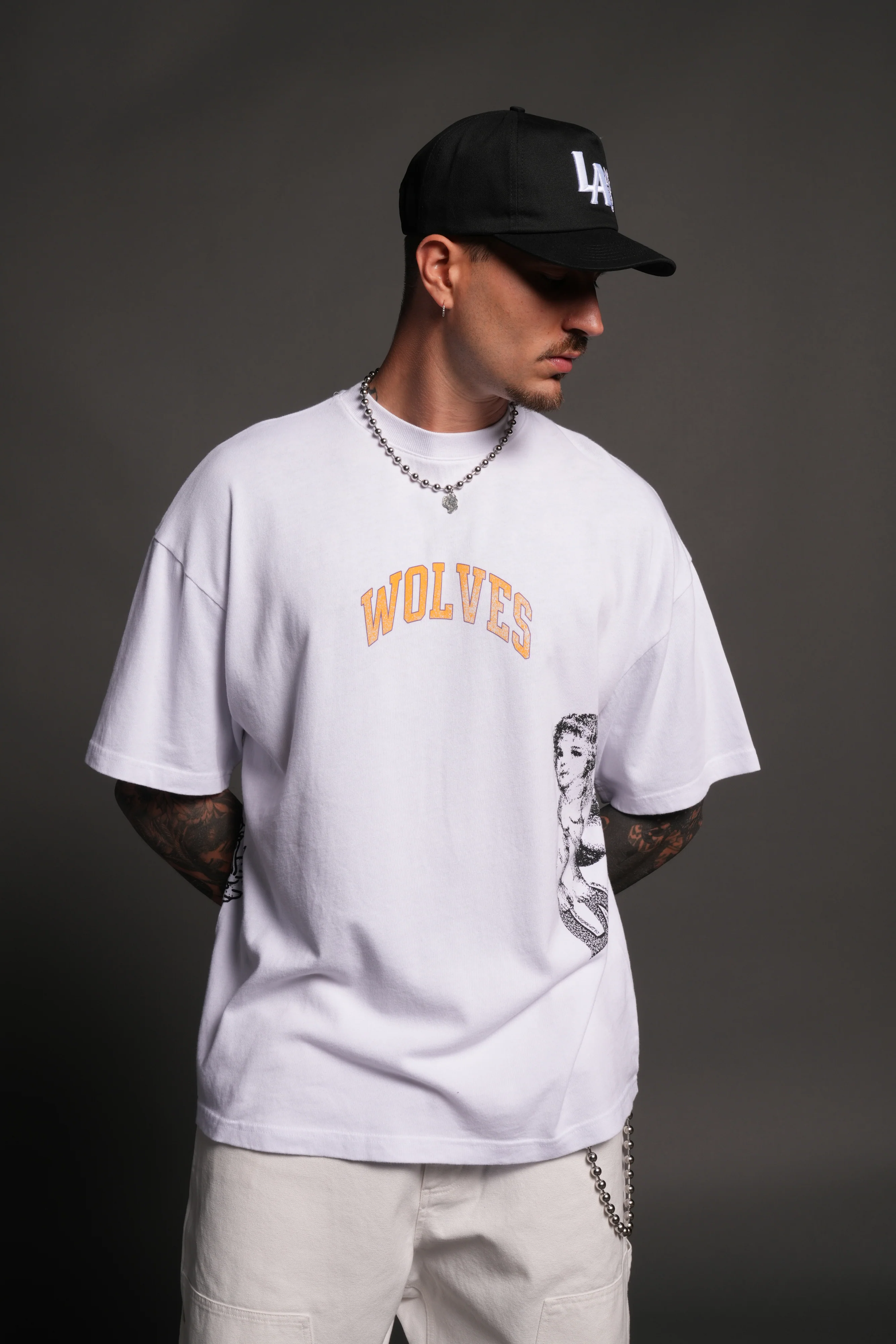 LA Has Your Back Premium Oversized Tee in White - Image 2