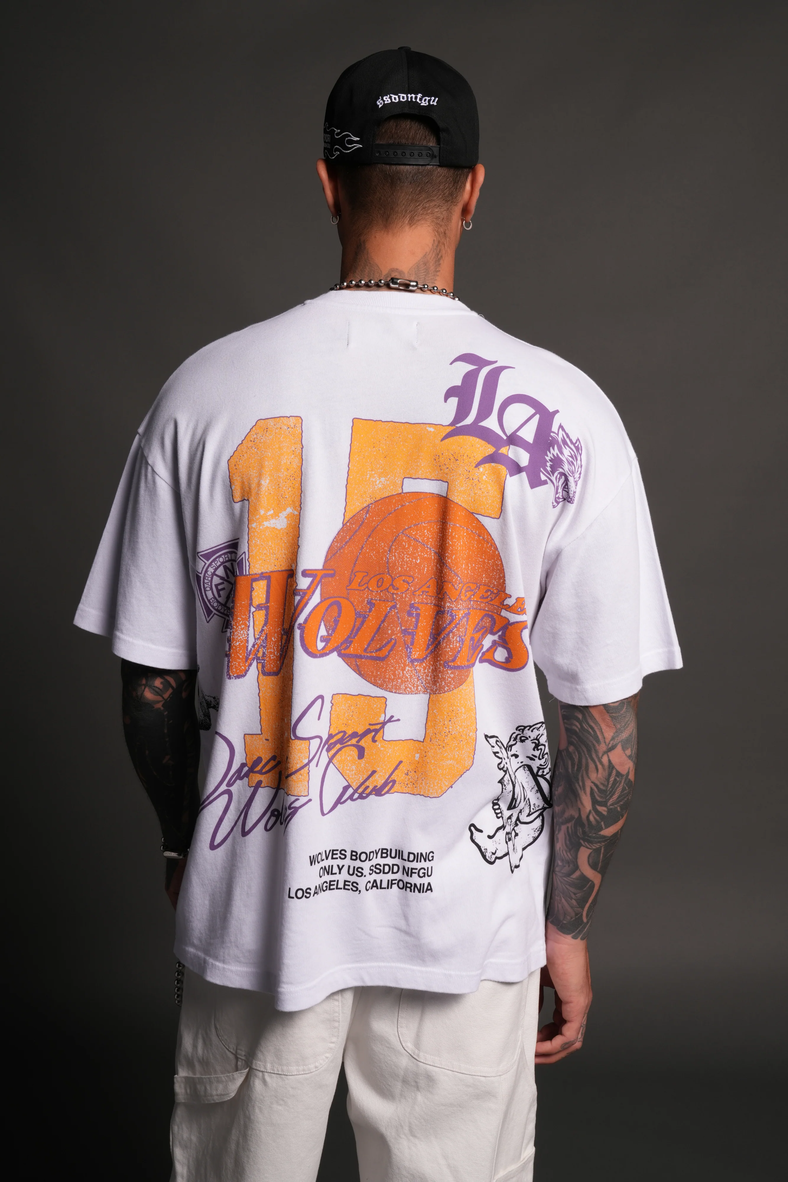 LA Has Your Back Premium Oversized Tee in White - Image 4