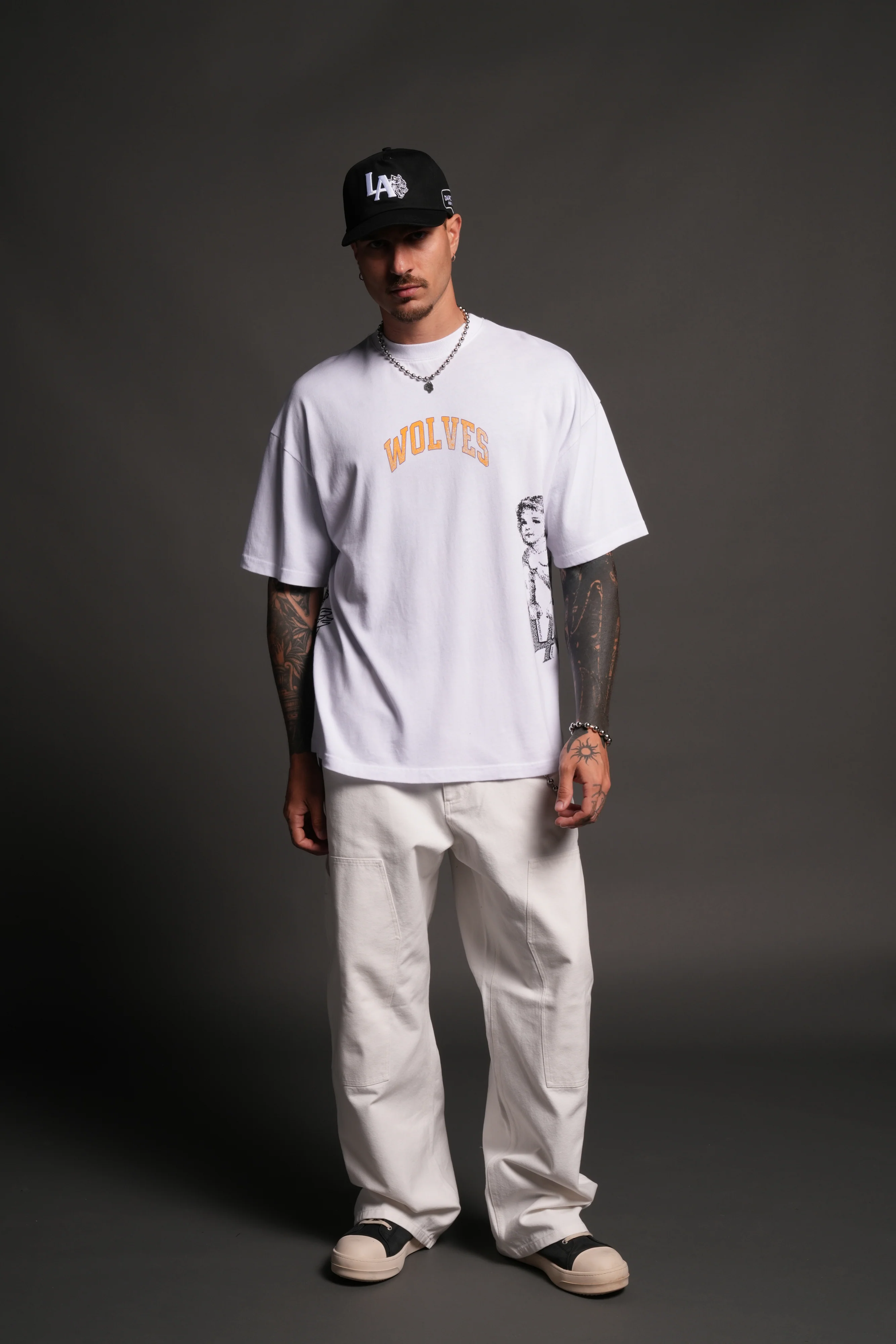LA Has Your Back Premium Oversized Tee in White - Image 5
