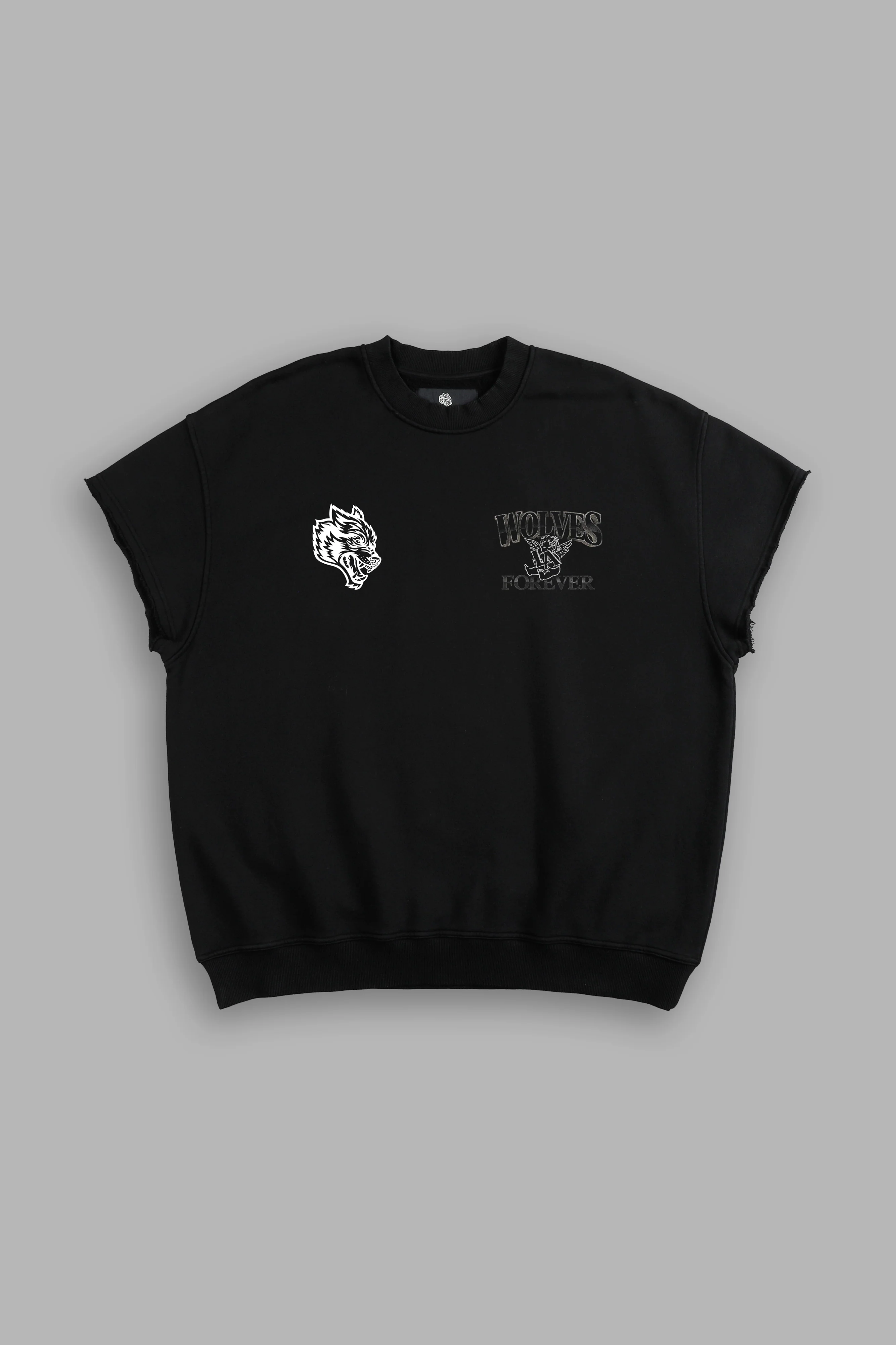 La Heritage Cap Sleeve London Crewneck in Black - Image 2