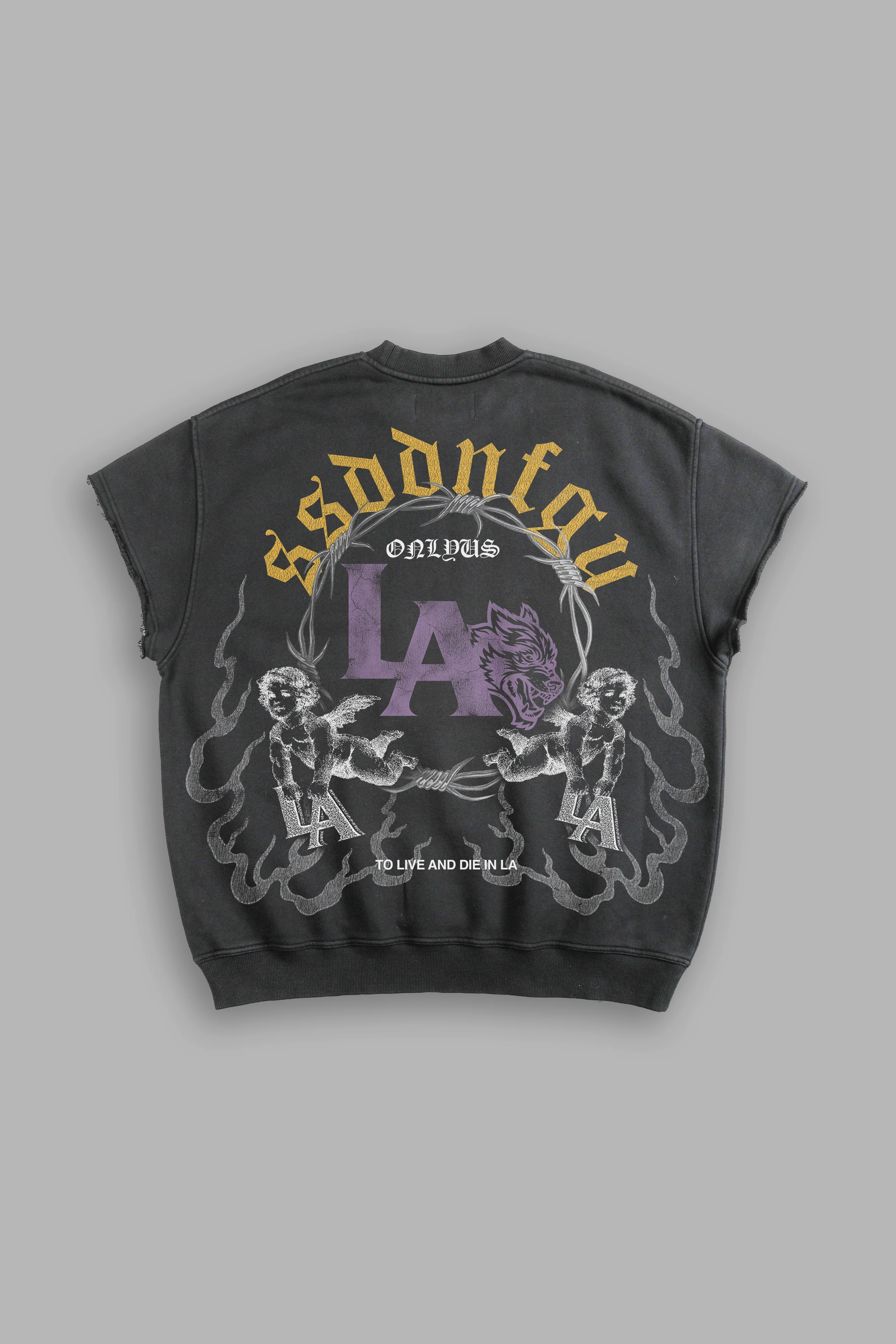 La Heritage Cap Sleeve London Crewneck in Wolf Gray