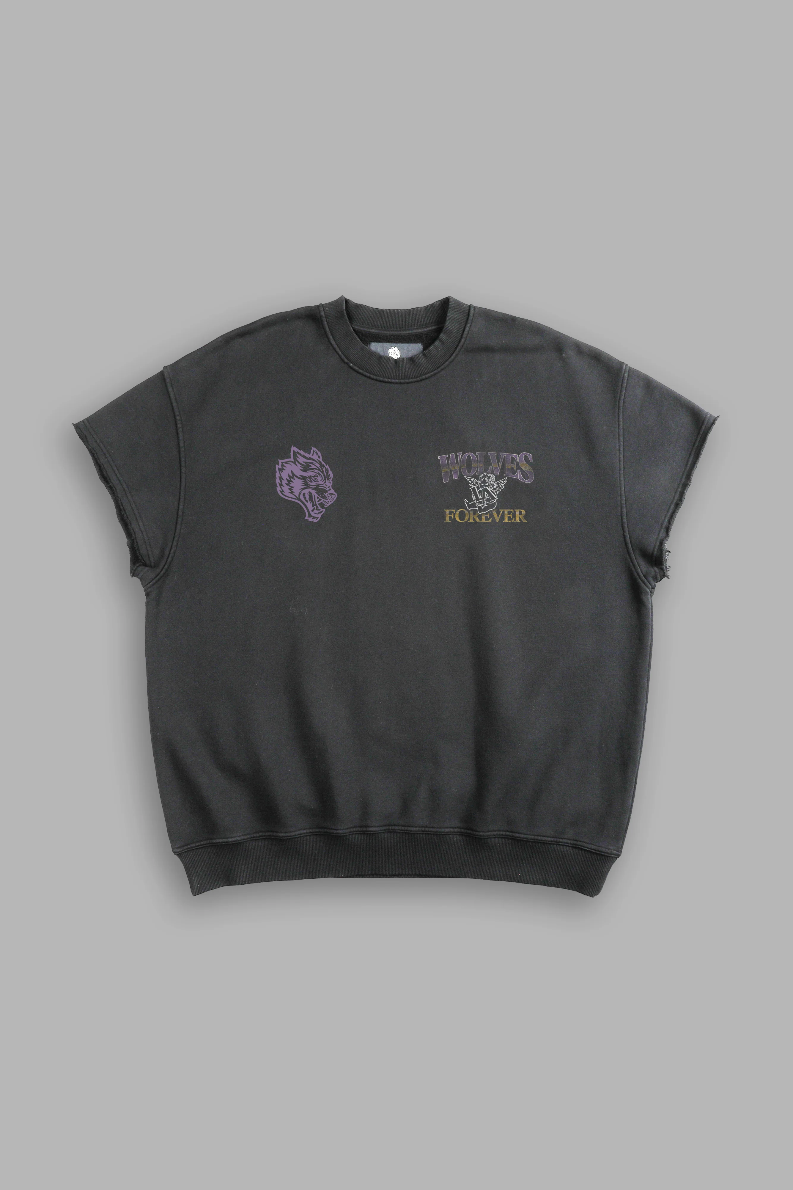 La Heritage Cap Sleeve London Crewneck in Wolf Gray - Image 2