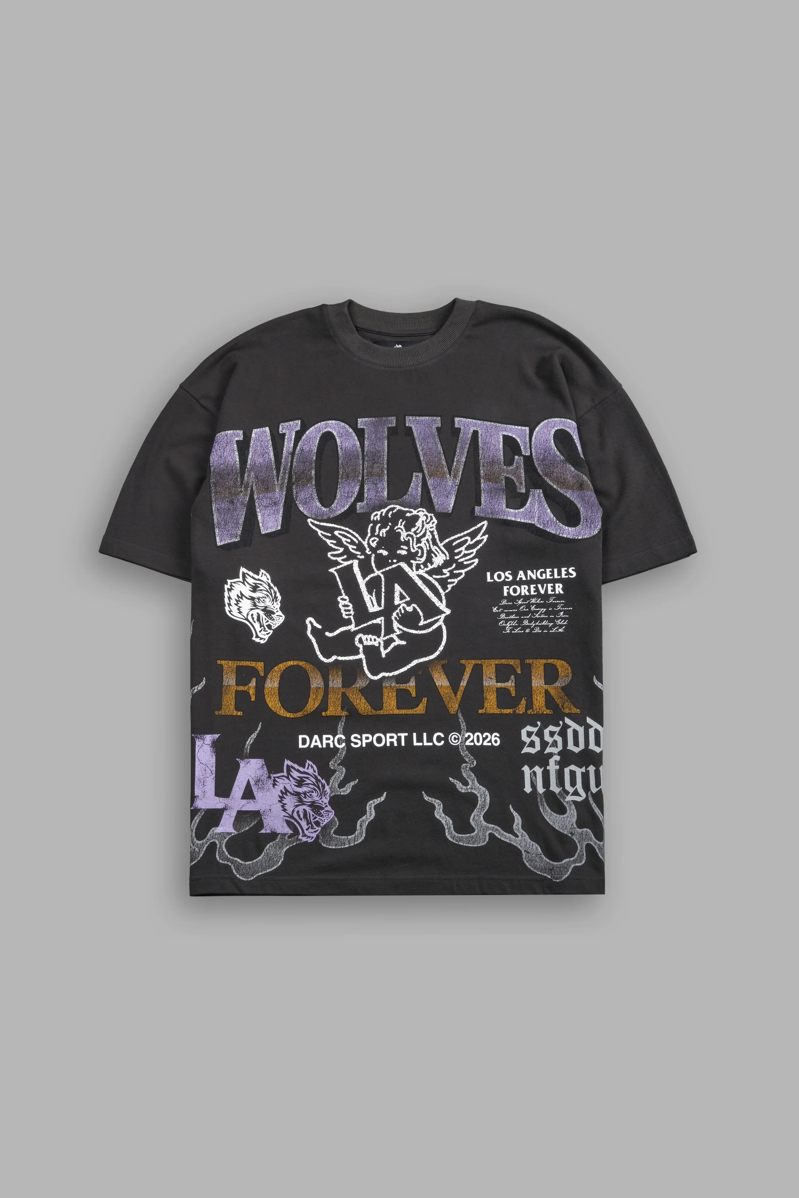 La Heritage Premium Oversized Tee in Wolf Gray