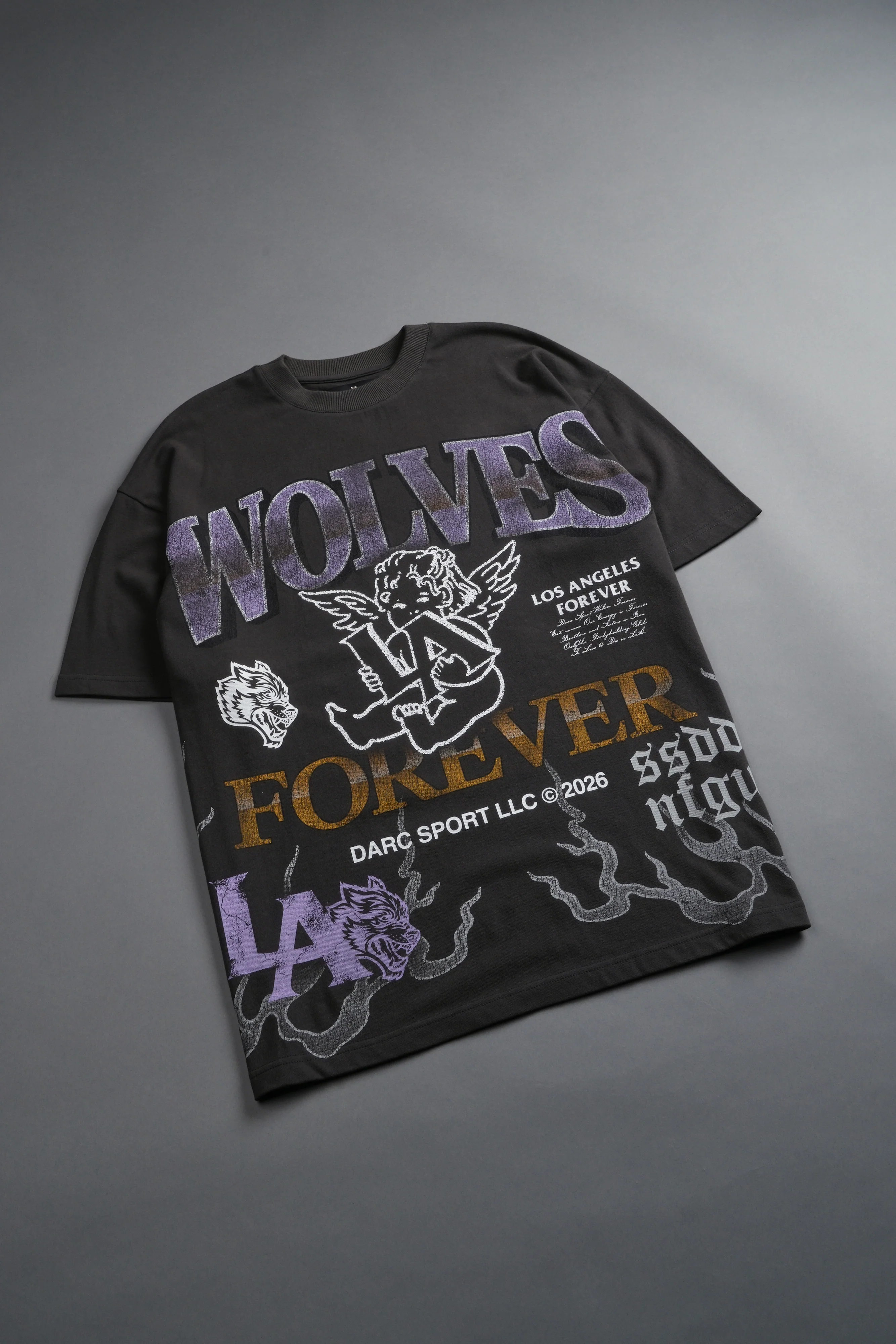 La Heritage Premium Oversized Tee in Wolf Gray - Image 15