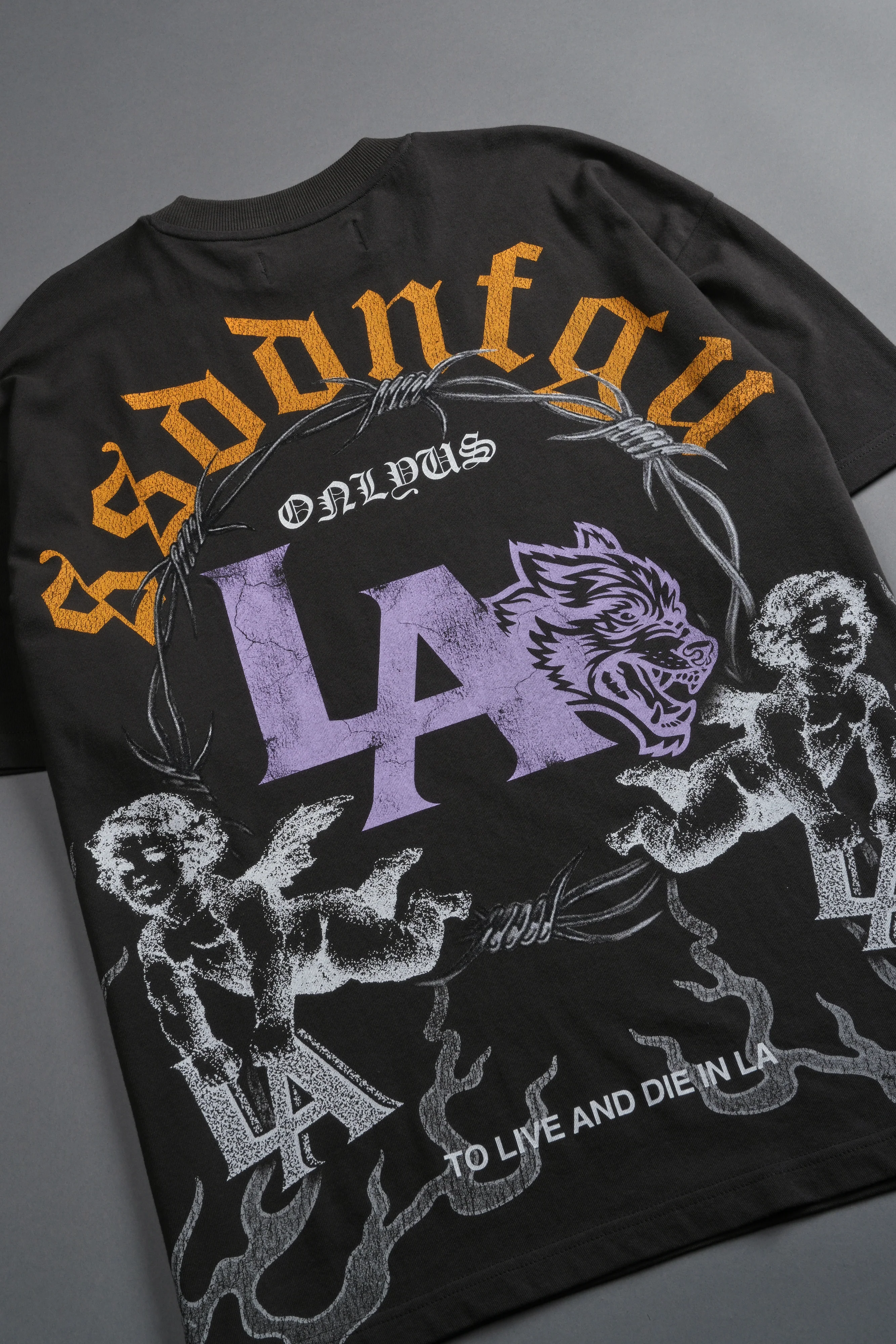 La Heritage Premium Oversized Tee in Wolf Gray - Image 18